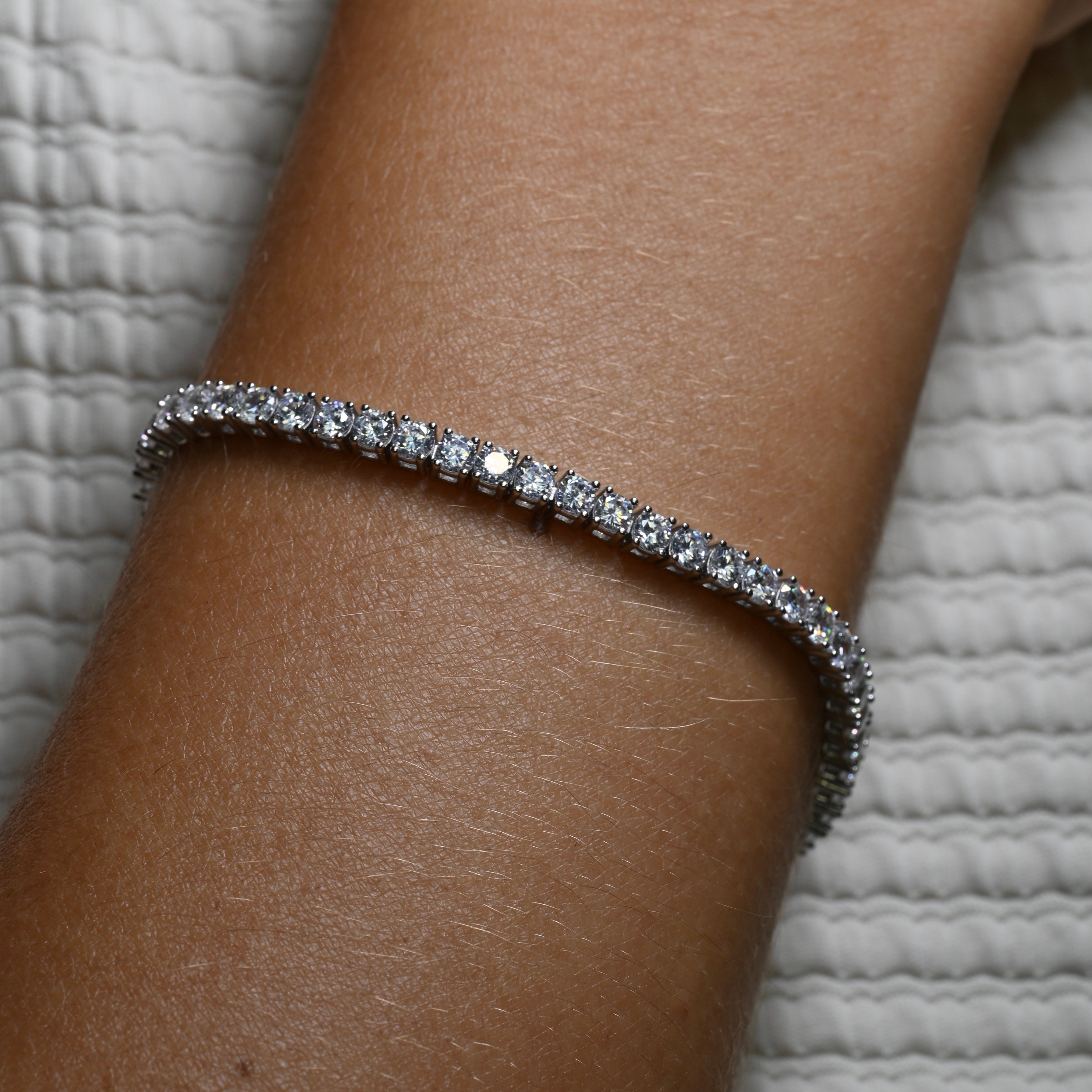LEAH Bracelet | 3mm width - 6.5 inches length | Zirconia (Casting)