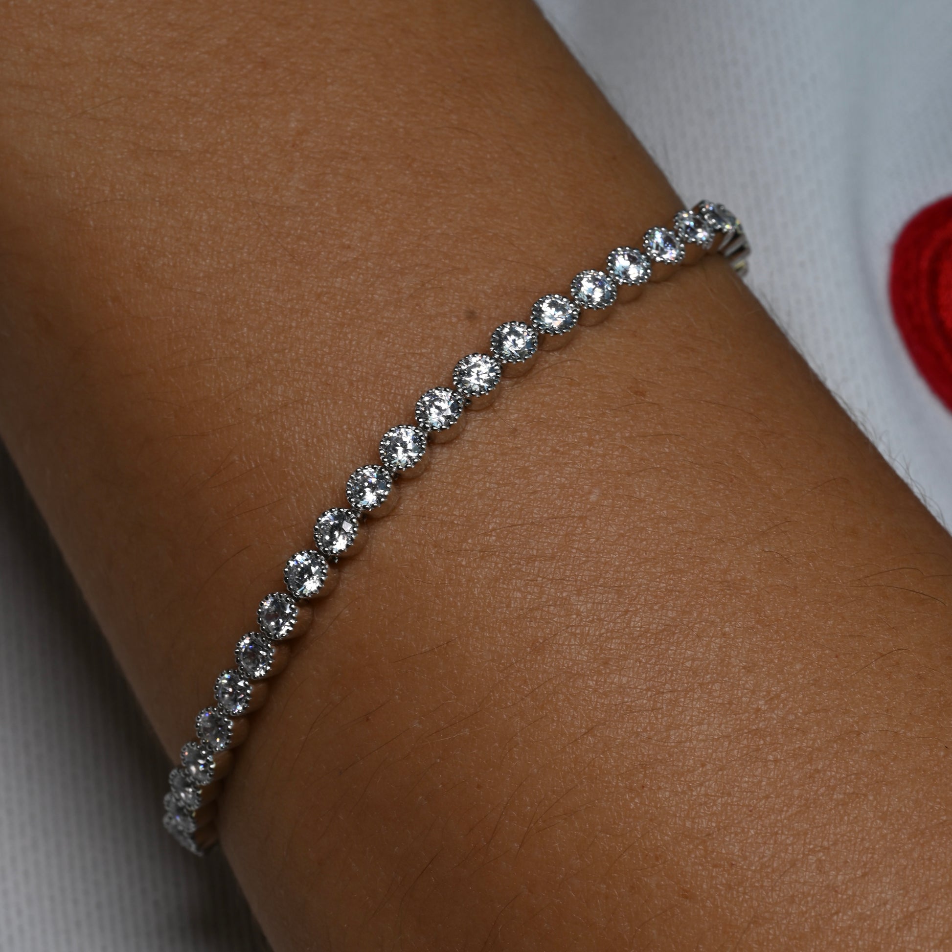 AMNA Bracelet | 3mm width - 6.5 inches length | Zirconia (Casting)