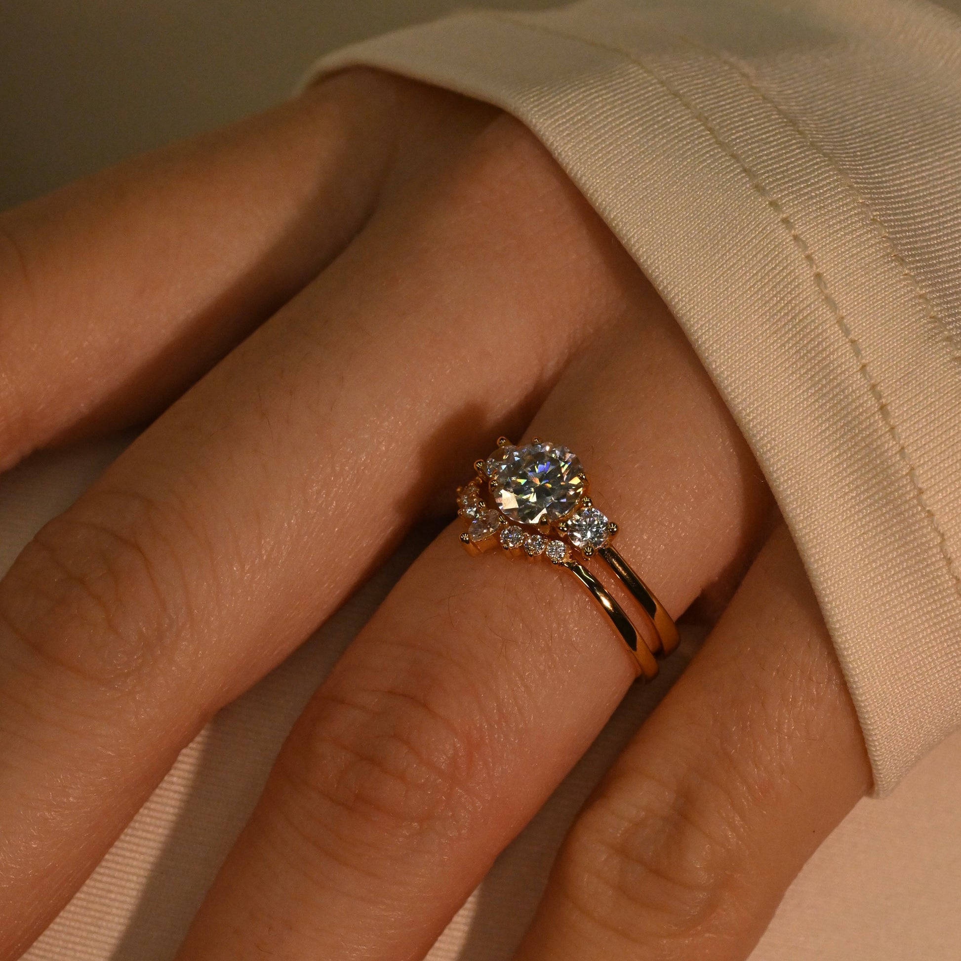 SOLARA Moissanite Ring Set 1ct