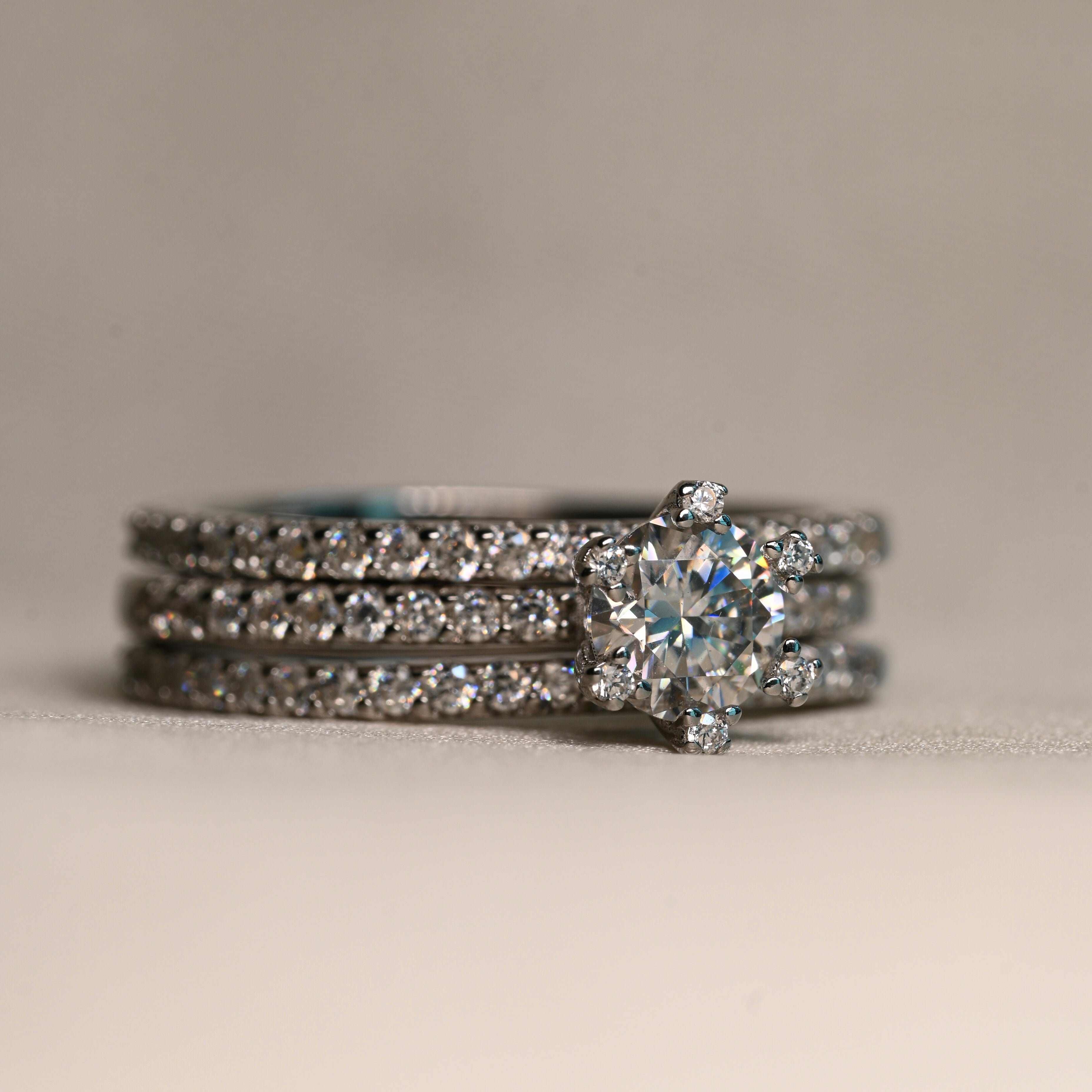 NABILA Moissanite Ring Set 0.5ct | Moissanite