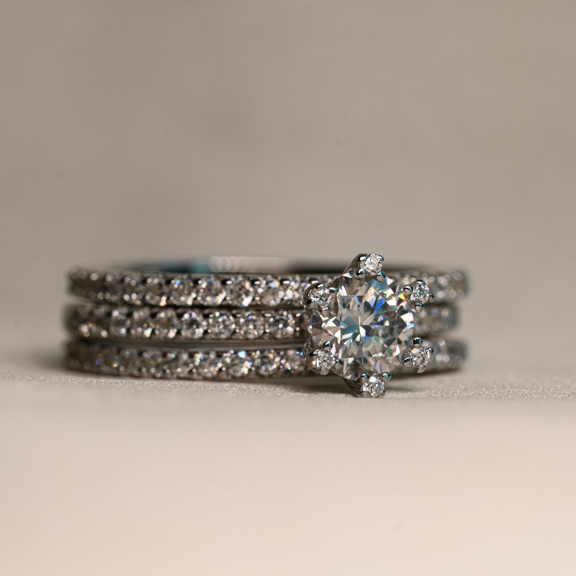 NABILA Moissanite Ring Set 0.5ct | Moissanite