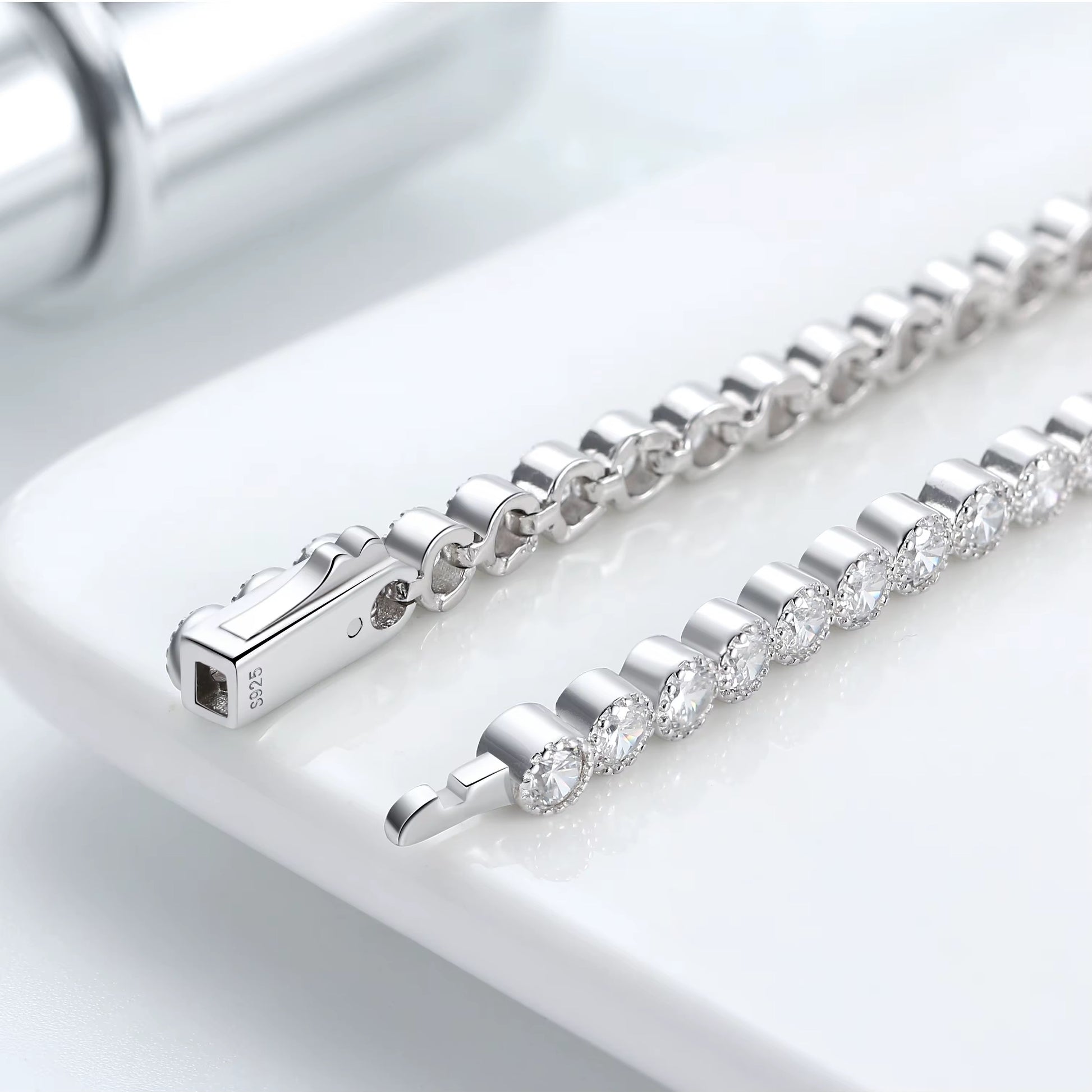 AMNA Bracelet | 3mm width - 6.5 inches length | Zirconia (Casting)