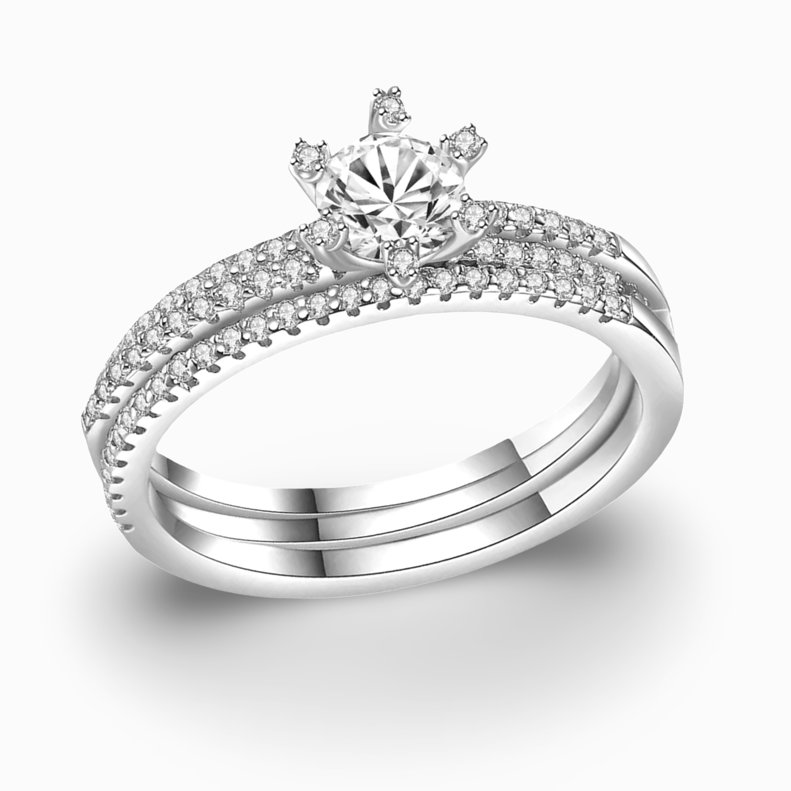 NABILA Moissanite Ring Set 0.5ct | Moissanite