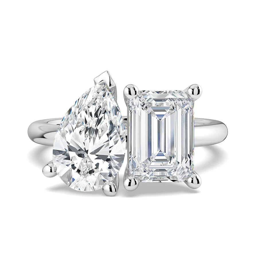 KAREN Moissanite Ring 2ct + 2ct
