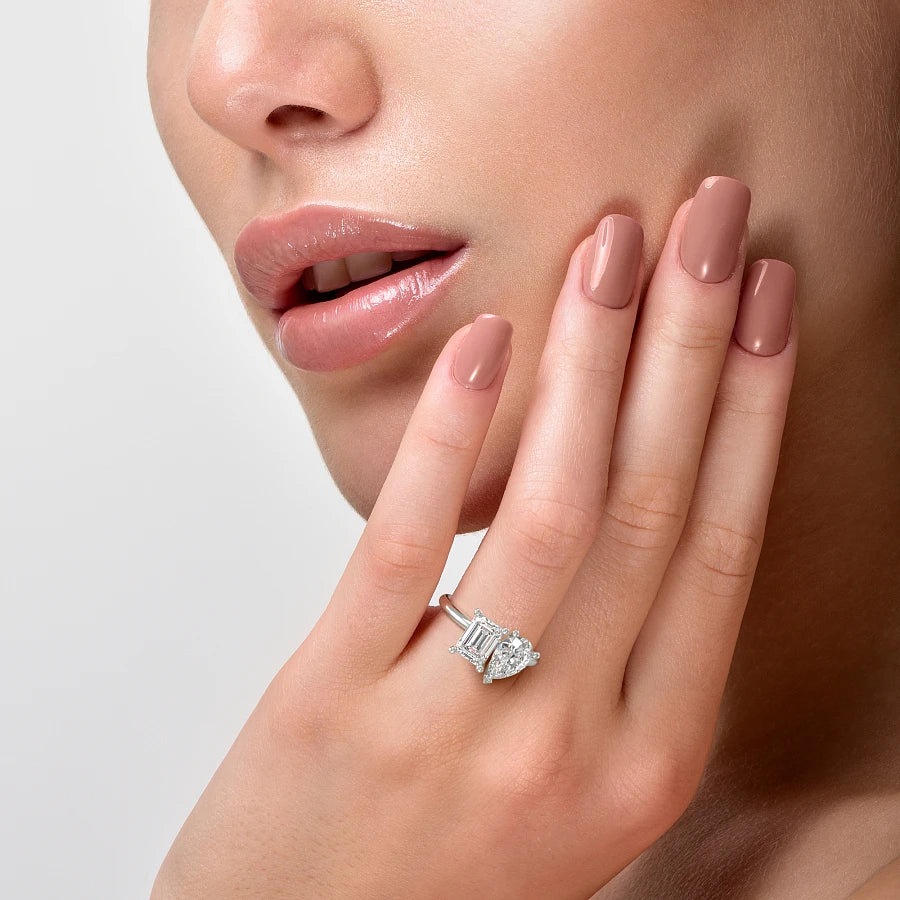 KAREN Moissanite Ring 2ct + 2ct