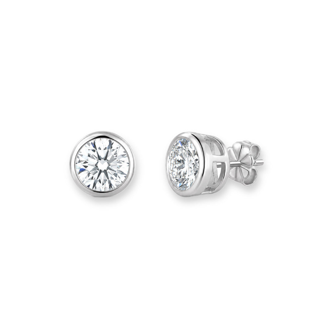 ISLA Round Cut Moissanite Stud Earrings – 0.5 Carat Each (5mm)