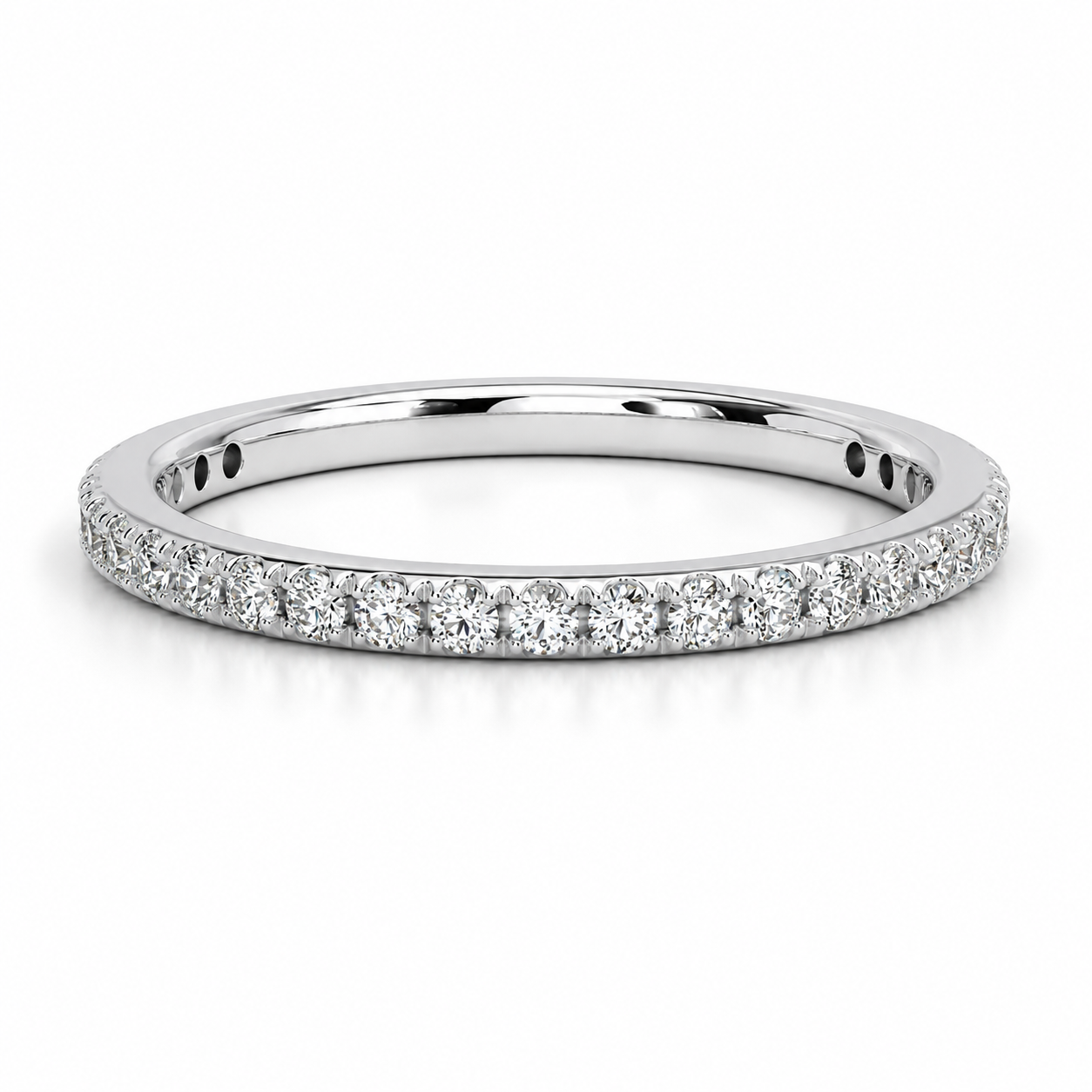 SKY 0.015 ct (1.5 mm) Half-Stone Moissanite Band in Sterling Silver