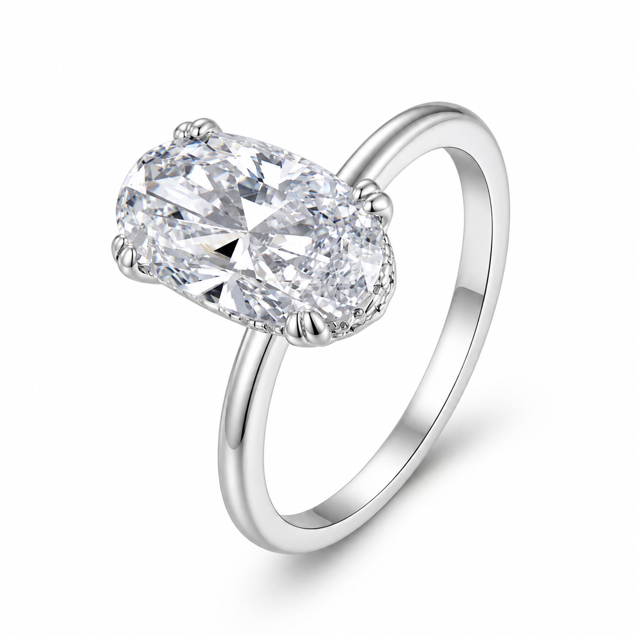 NATALY 4 Carat Oval-Cut Moissanite Ring in Sterling Silver (Copy)