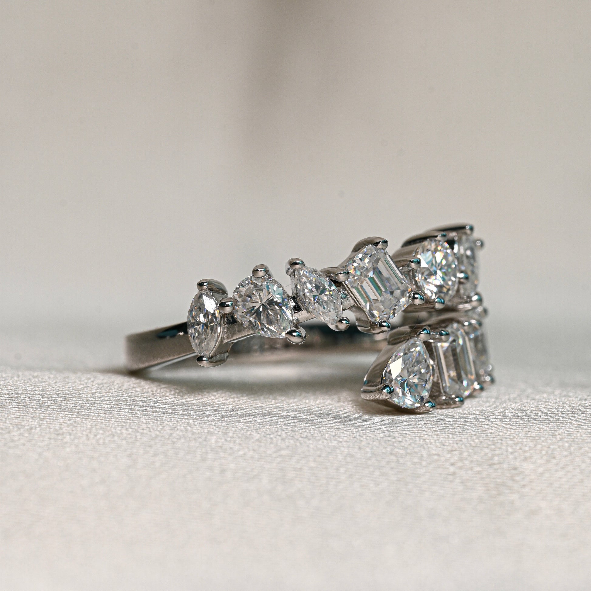 ALANA 0.8 ct Moissanite Ring (Emerald, Pear, Marquise Cut)