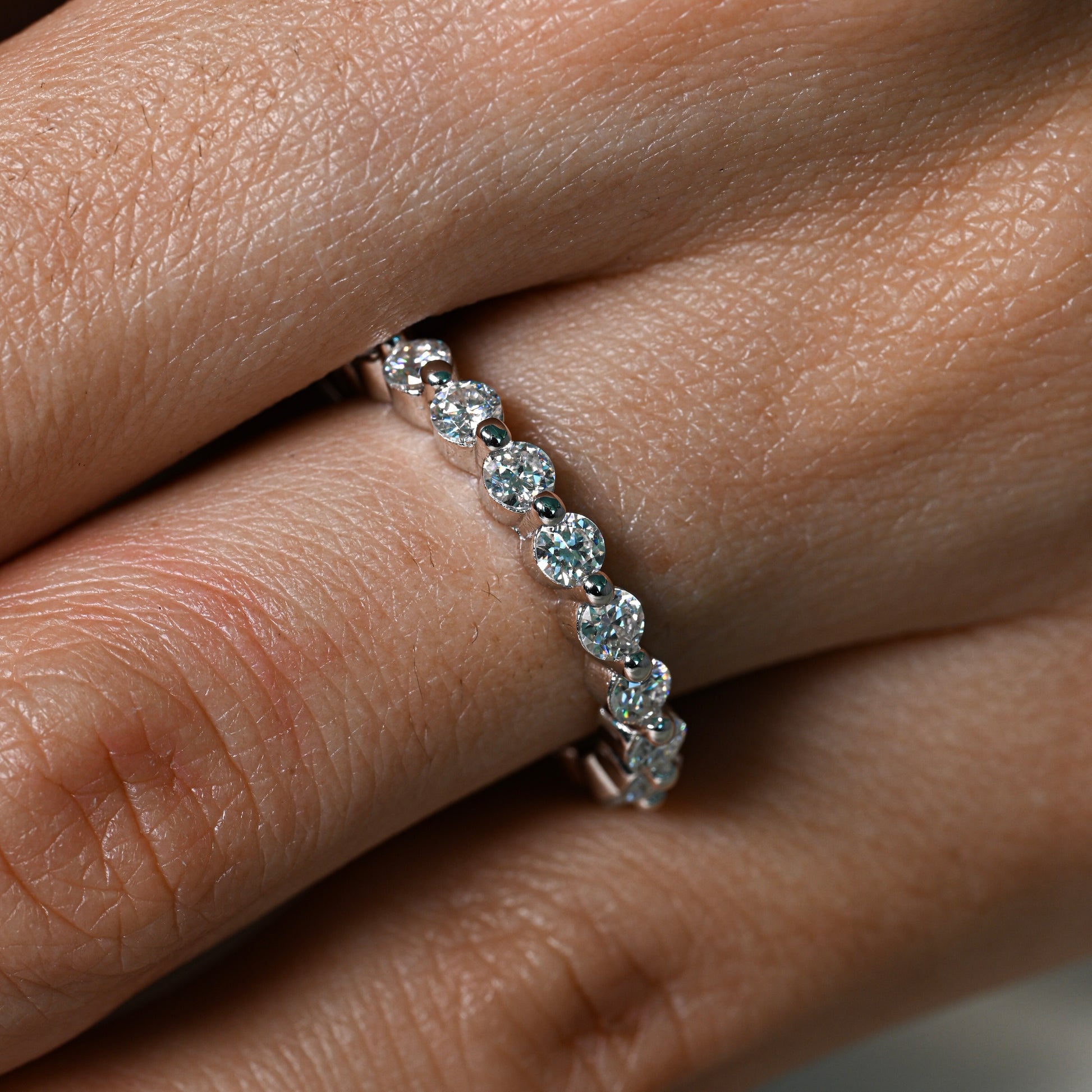 KATRINA 0.06 ct (2.5 mm) Full Eternity Moissanite Band in Sterling Silver