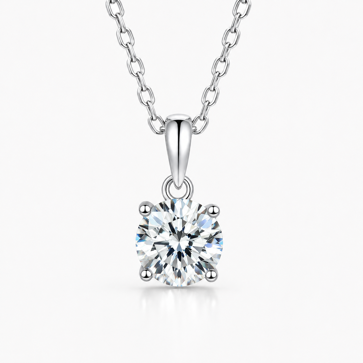 KALANI 1ct Round Cut Moissanite Necklace in Sterling Silver