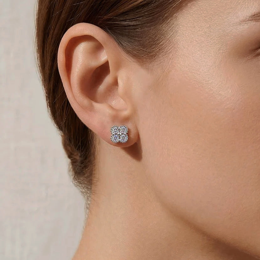 VICKY Round Cut Moissanite Stud Earrings – 0.3 Carat Each (4mm)