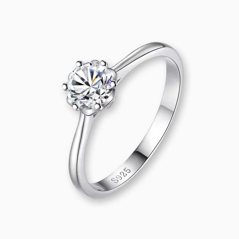 AMANDA 0.5 Carat Round Brilliant Moissanite Ring in Sterling Silver