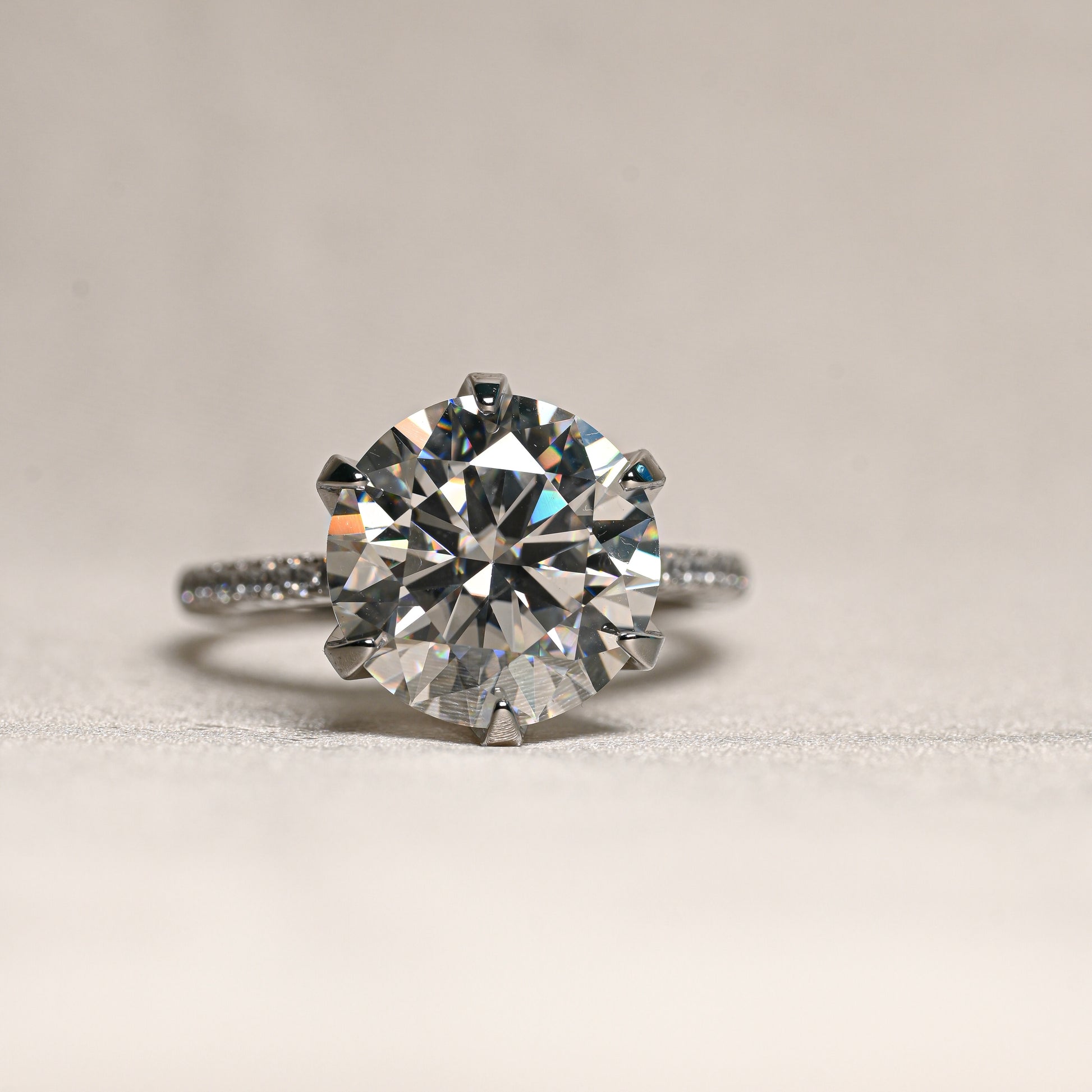 ANGELICA 5 Carat Round Brilliant Moissanite Ring in Sterling Silver
