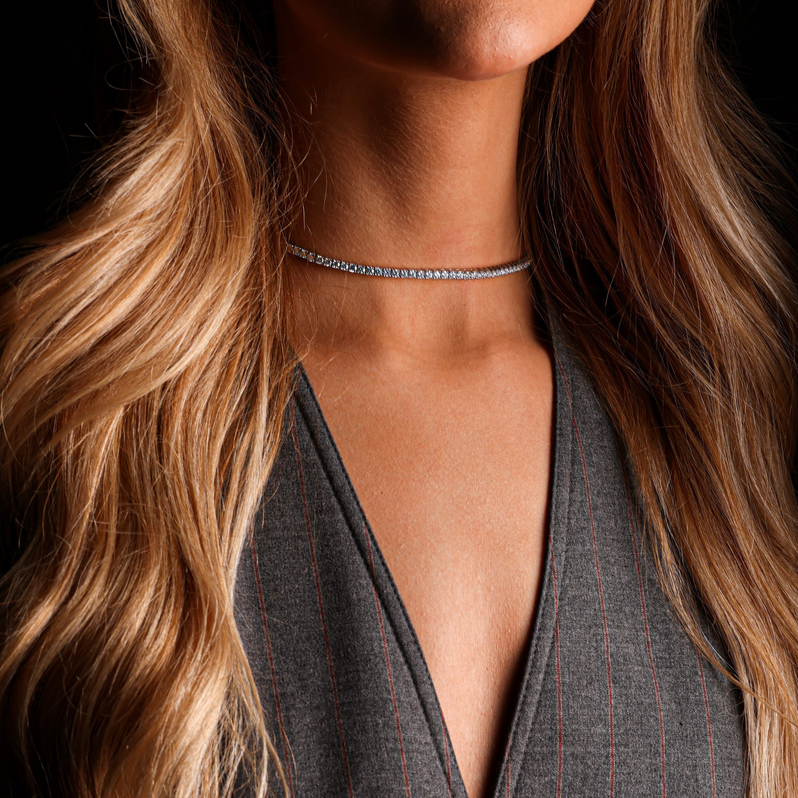 ZAINAB Moissanite Necklace 0.1ct - 3mm width | Moissanite