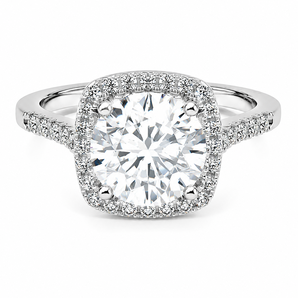 ODESSA 2 Carat Round-cut Moissanite Ring in Sterling Silver