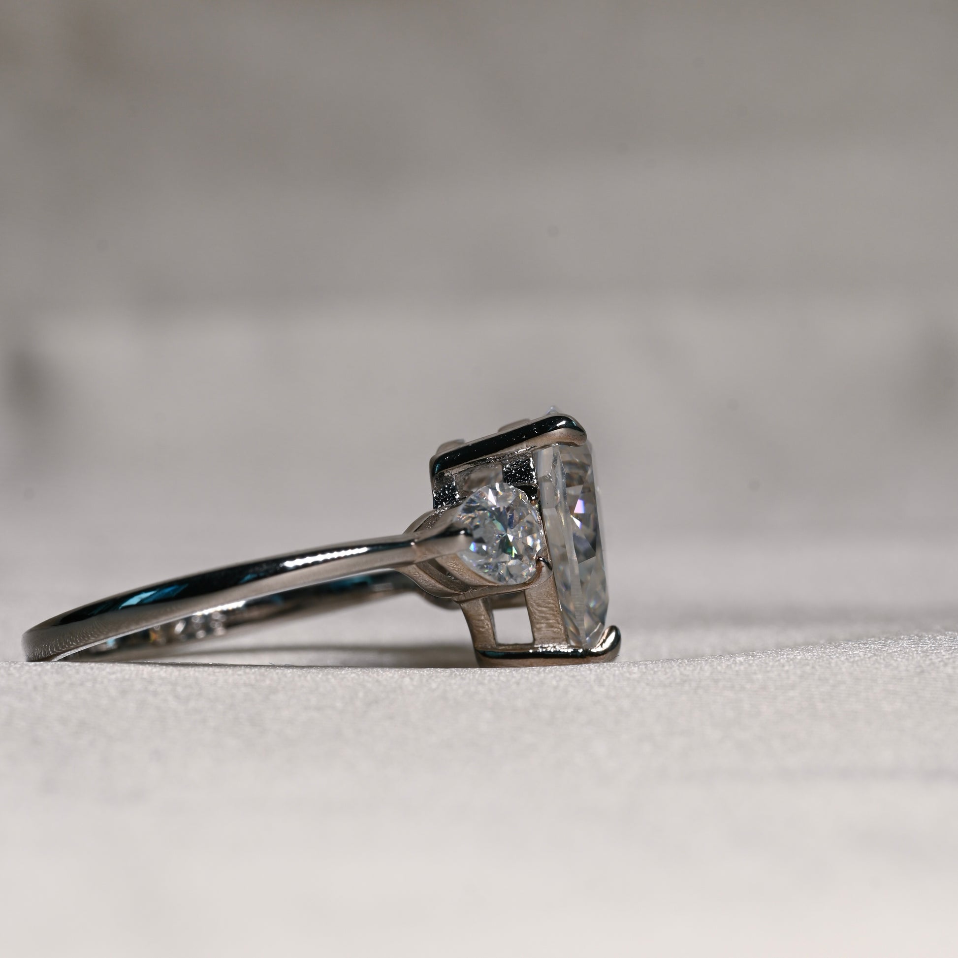 NAIMA 2 Carat Pear-Cut Moissanite Ring in Sterling Silver