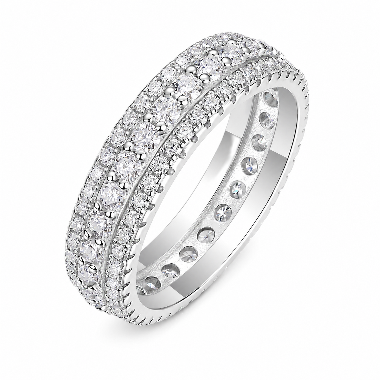 RISHA 0.1ct Full-Stone Moissanite Band in Sterling Silver