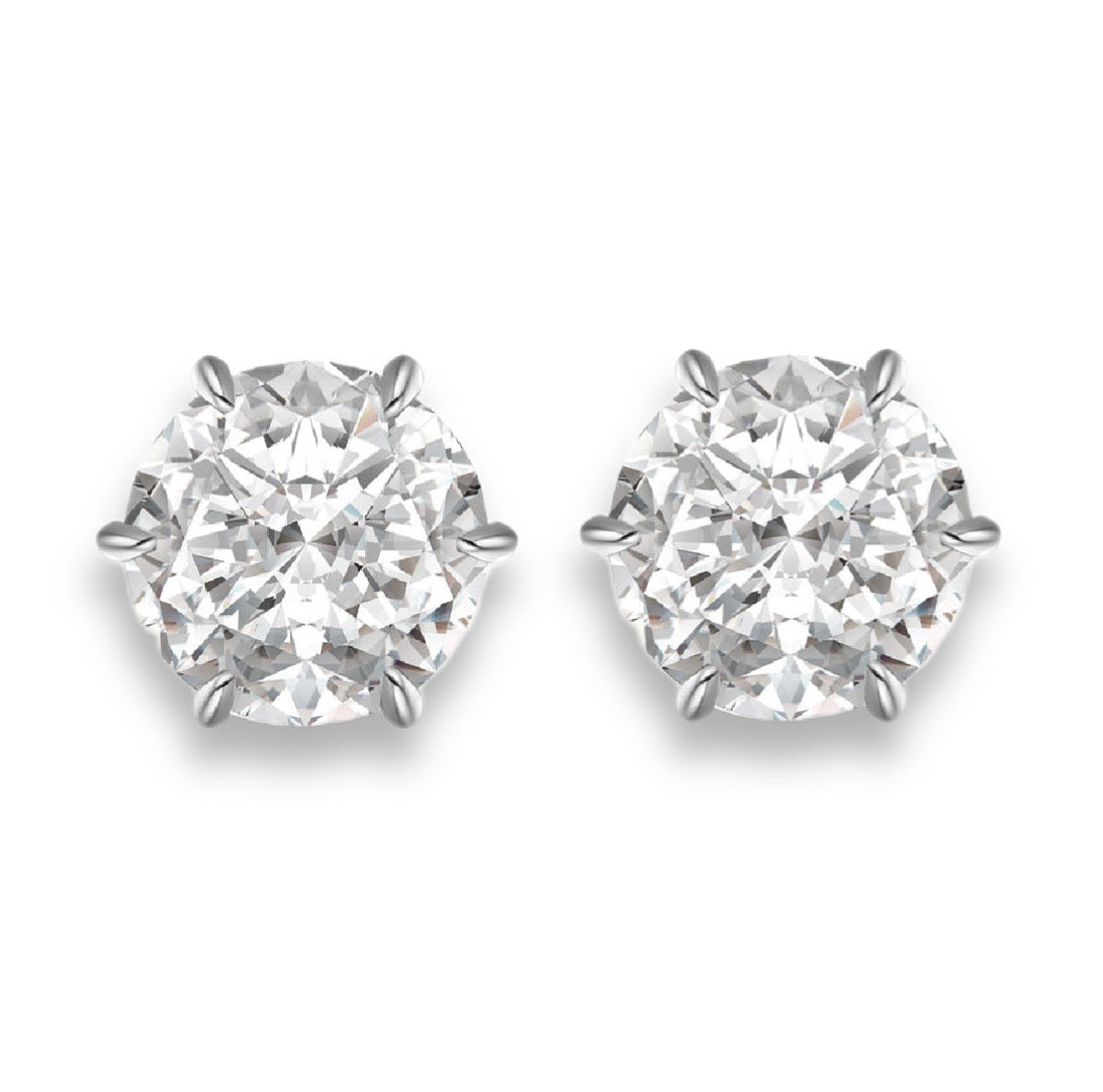 SARAH Moissanite Earrings 5ct - Round Shape | Moissanite (11mm)