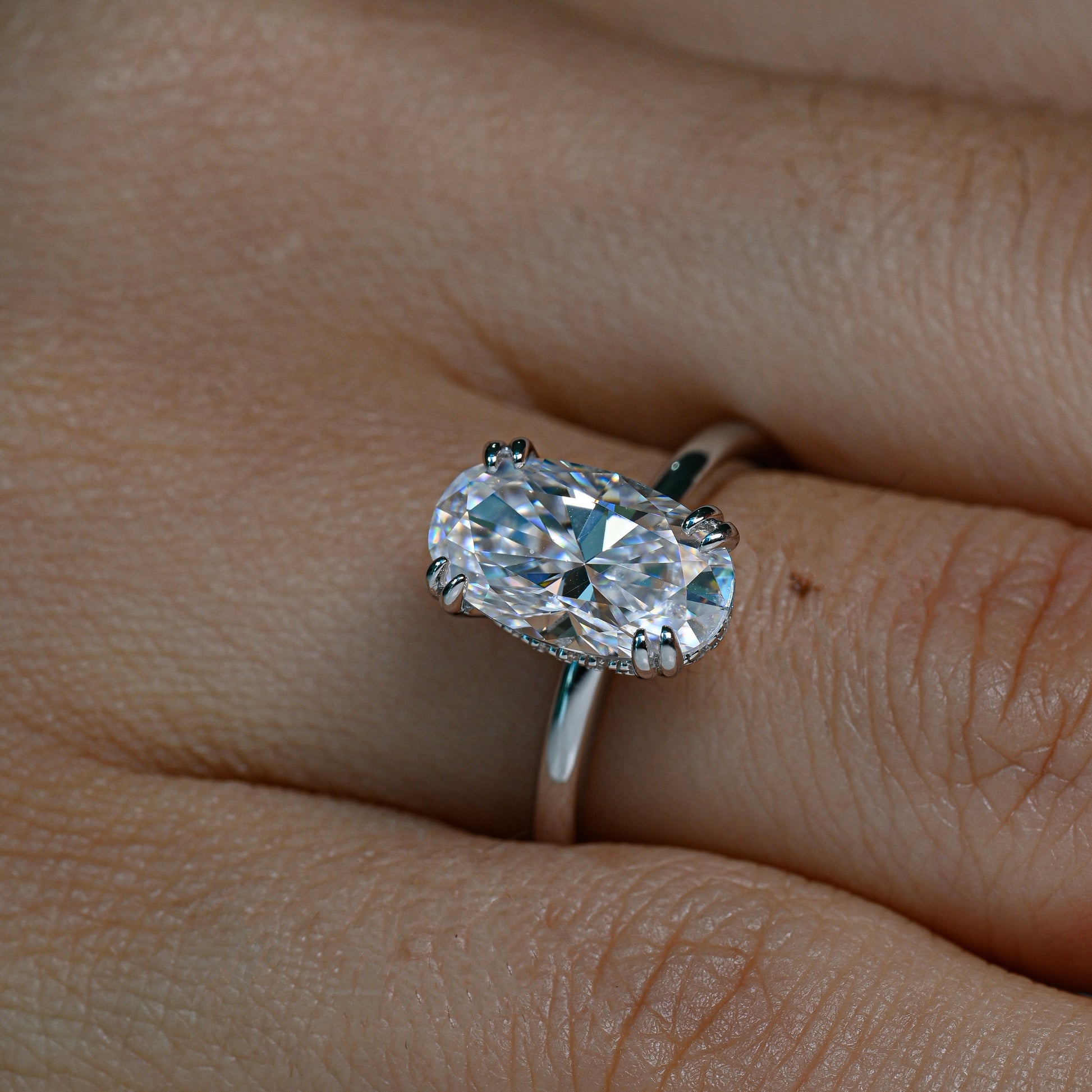 NATALY 4 Carat Oval-Cut Moissanite Ring in Sterling Silver