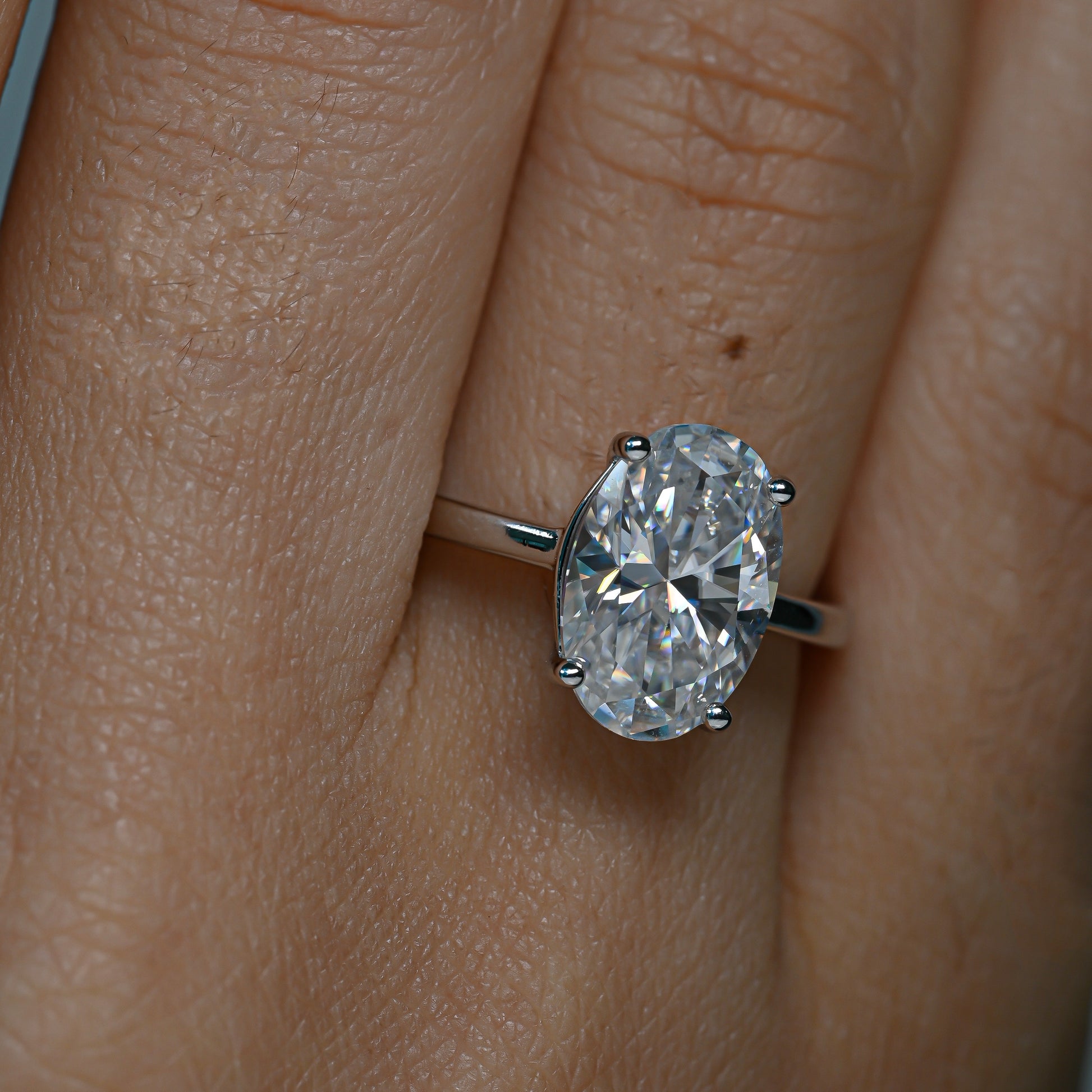 MARIBEL 4.5 Carat Oval-Cut Moissanite Ring in Sterling Silver