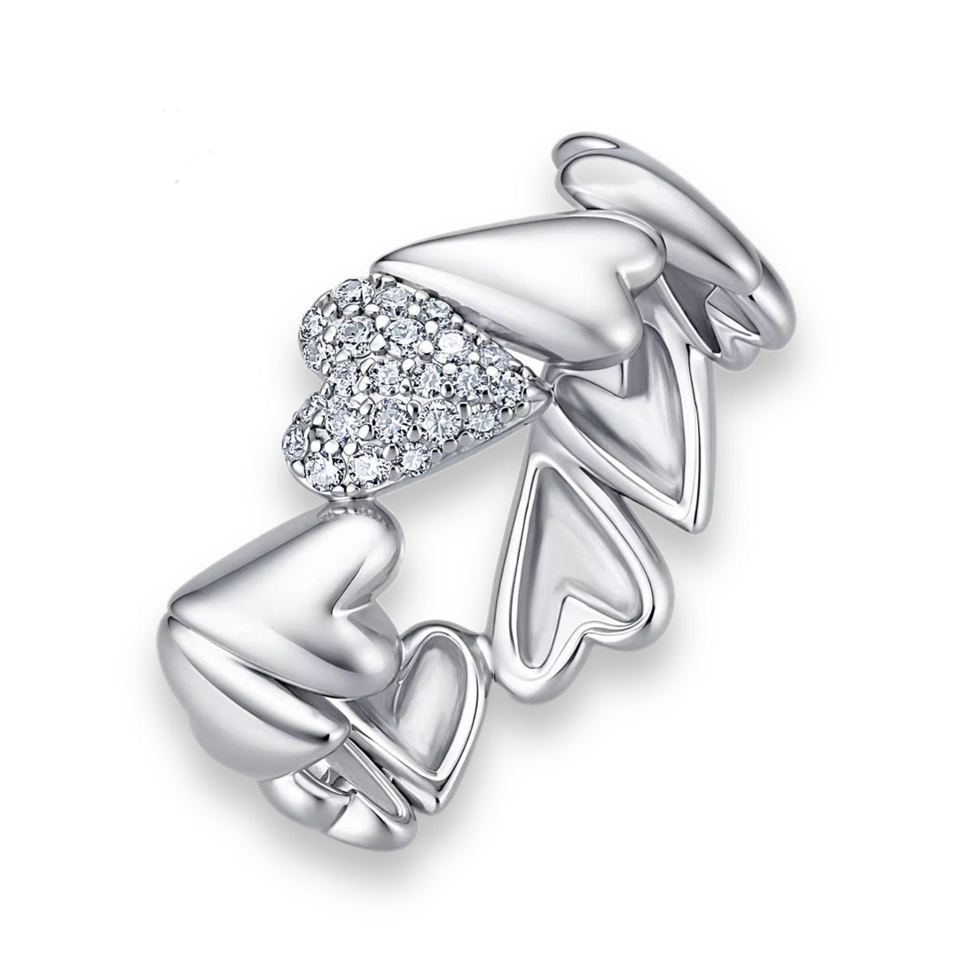 GIA 0.008 ct (1.2mm) Round Cut  Moissanite Band in Sterling Silver