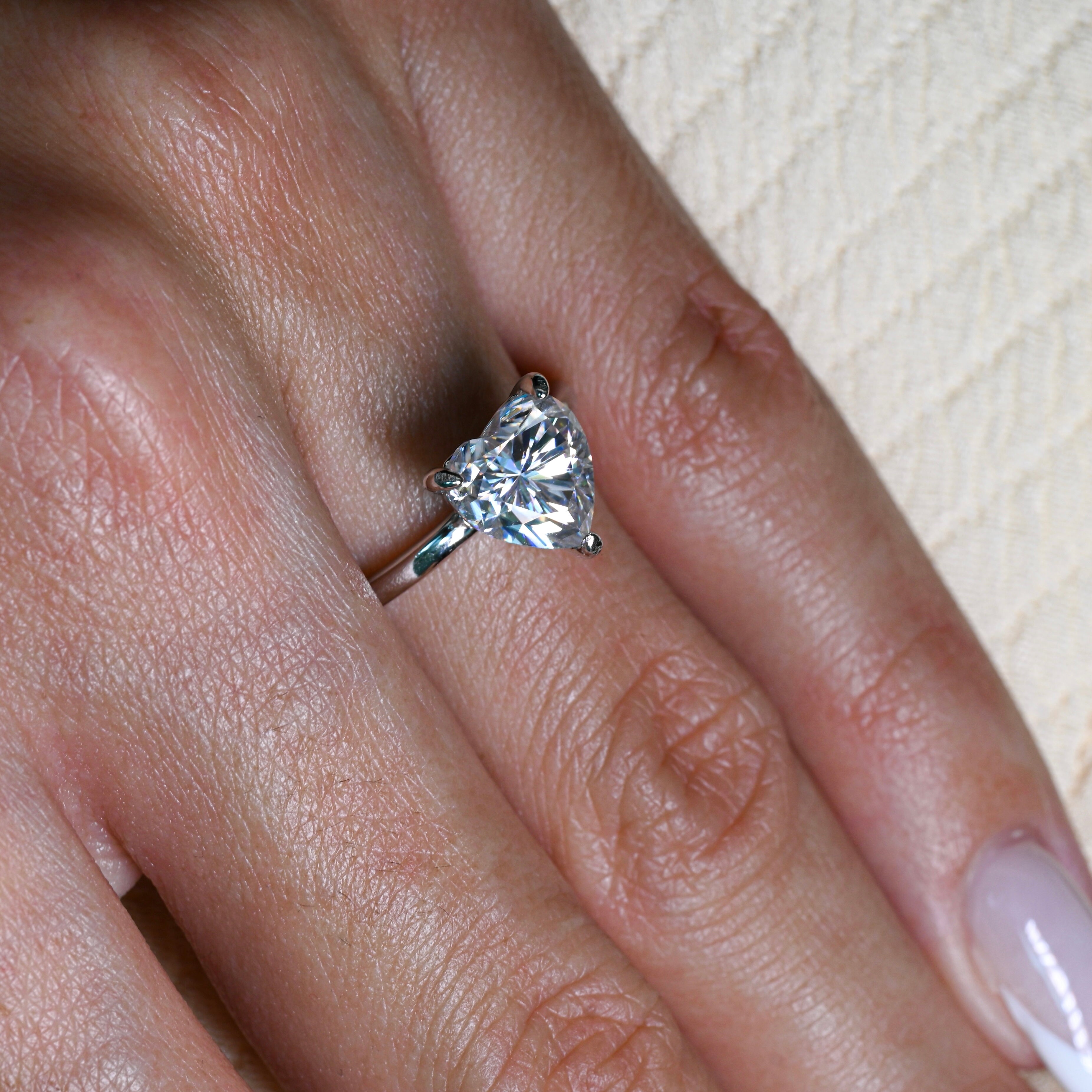 HEART 2 Carat Heart-cut Moissanite Ring in Sterling Silver