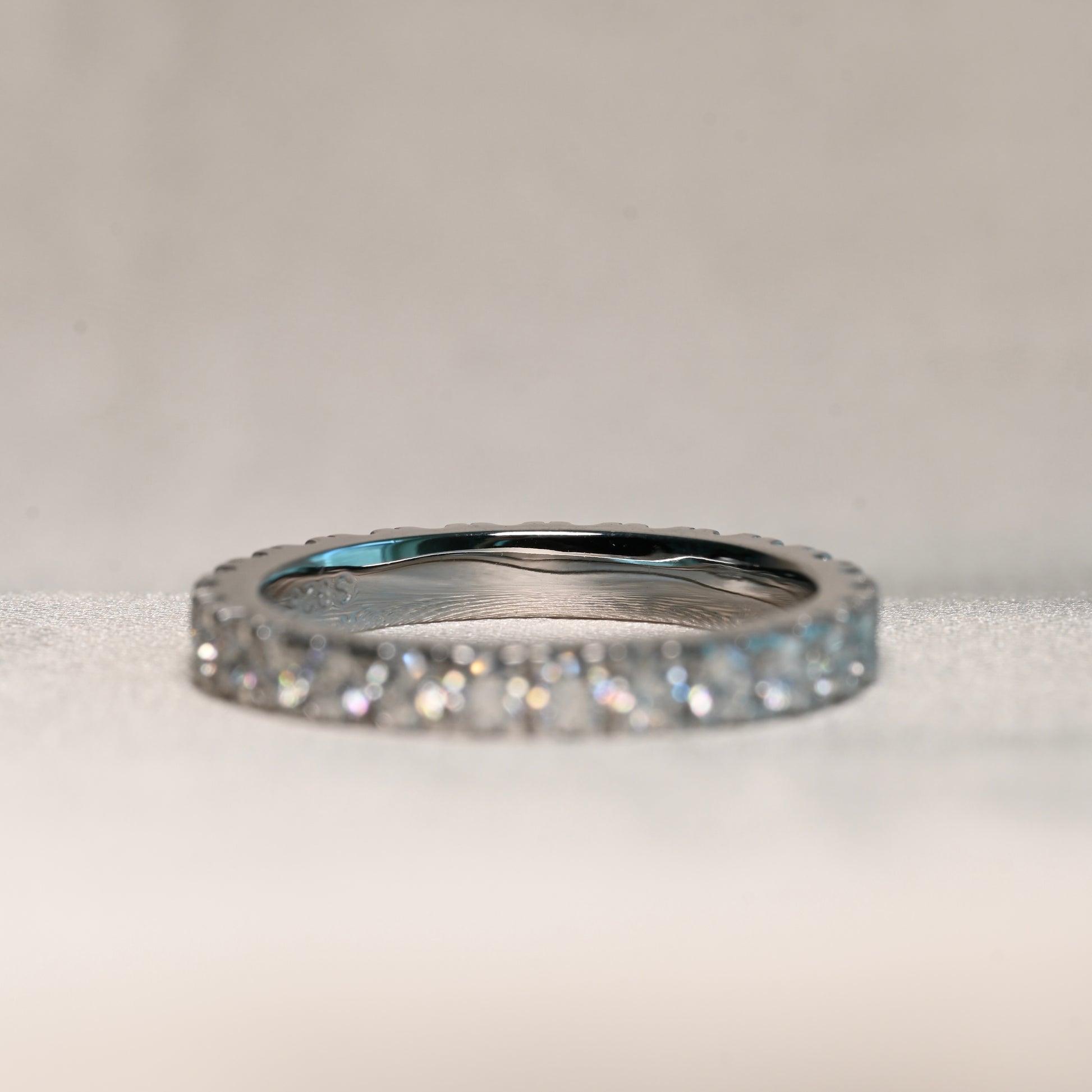 BIANCA 0.045 ct (2.3 mm) Full Eternity Moissanite Band in Sterling Silver