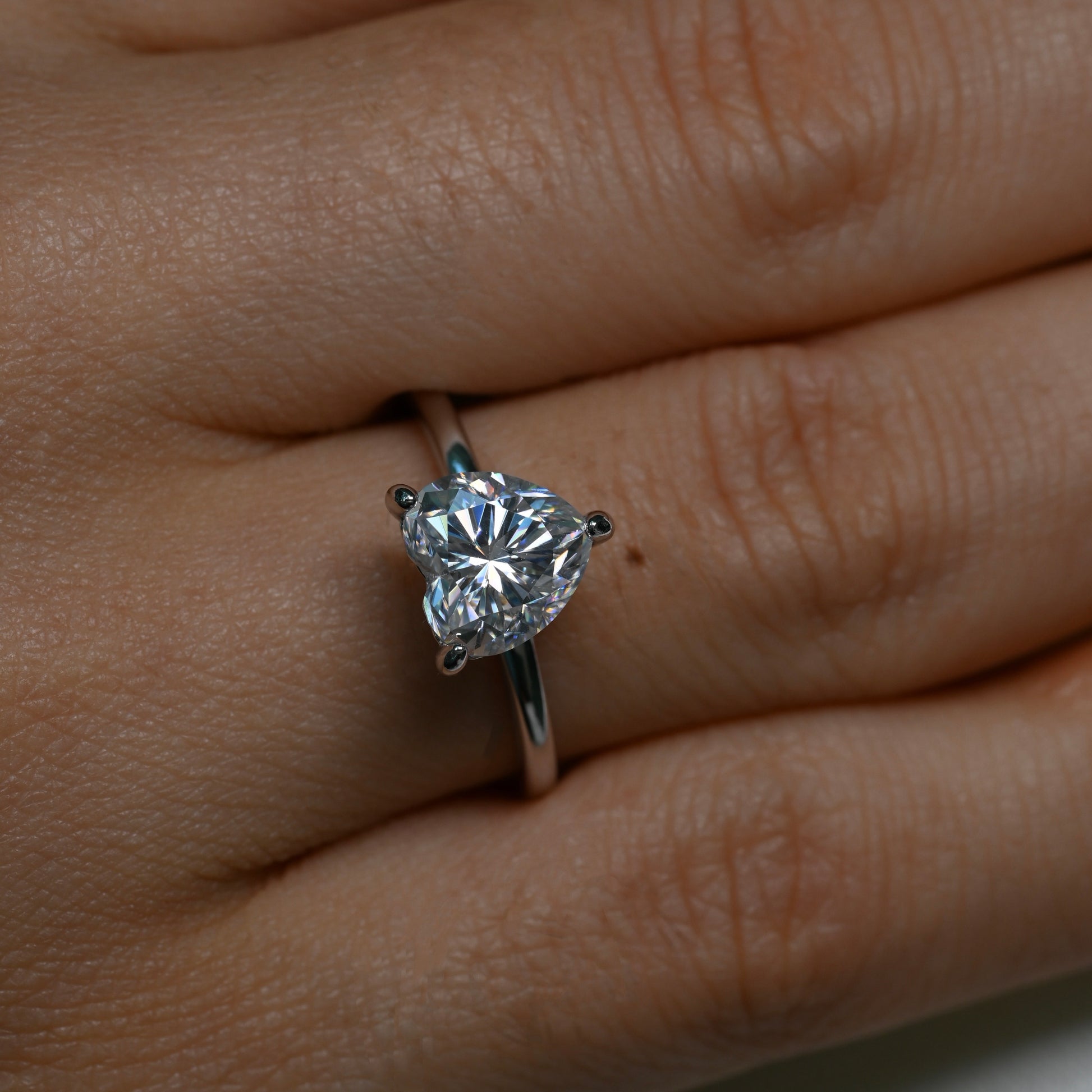 HEART 2 Carat Heart-cut Moissanite Ring in Sterling Silver