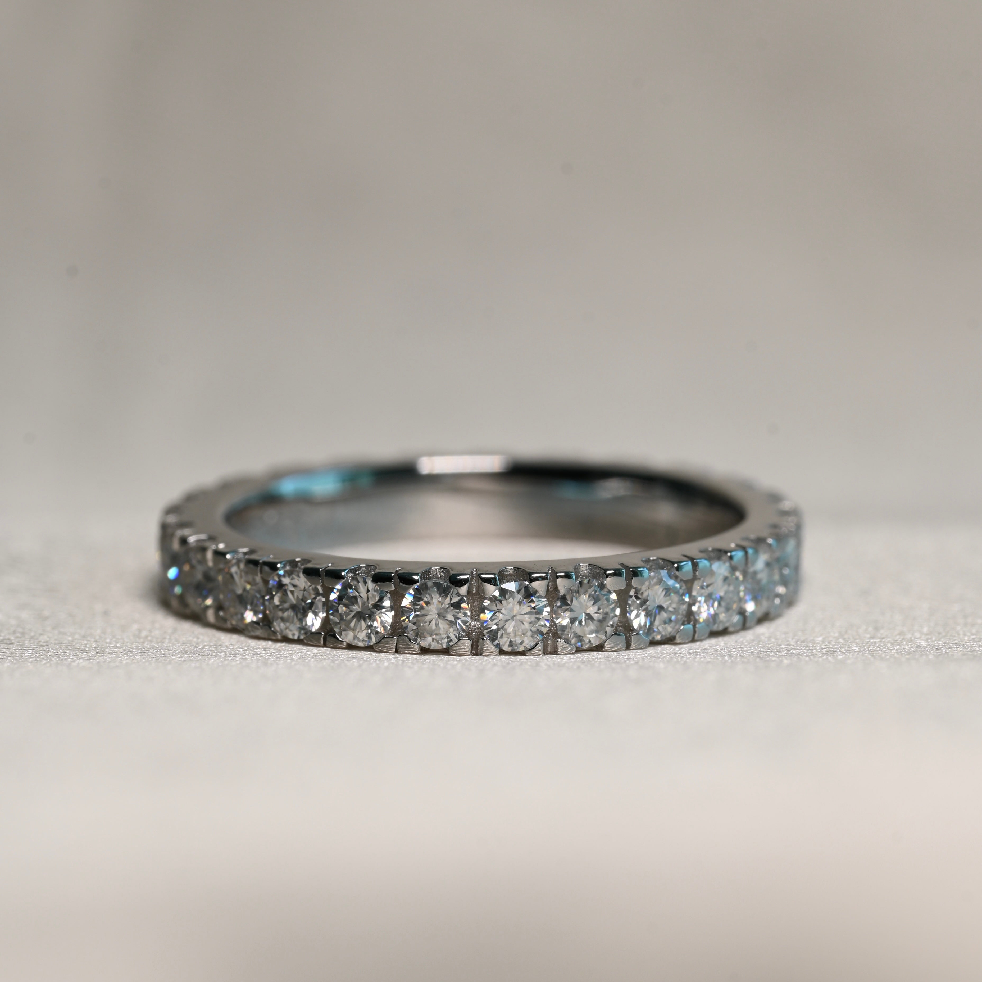BIANCA 0.045 ct (2.3 mm) Full Eternity Moissanite Band in Sterling Silver