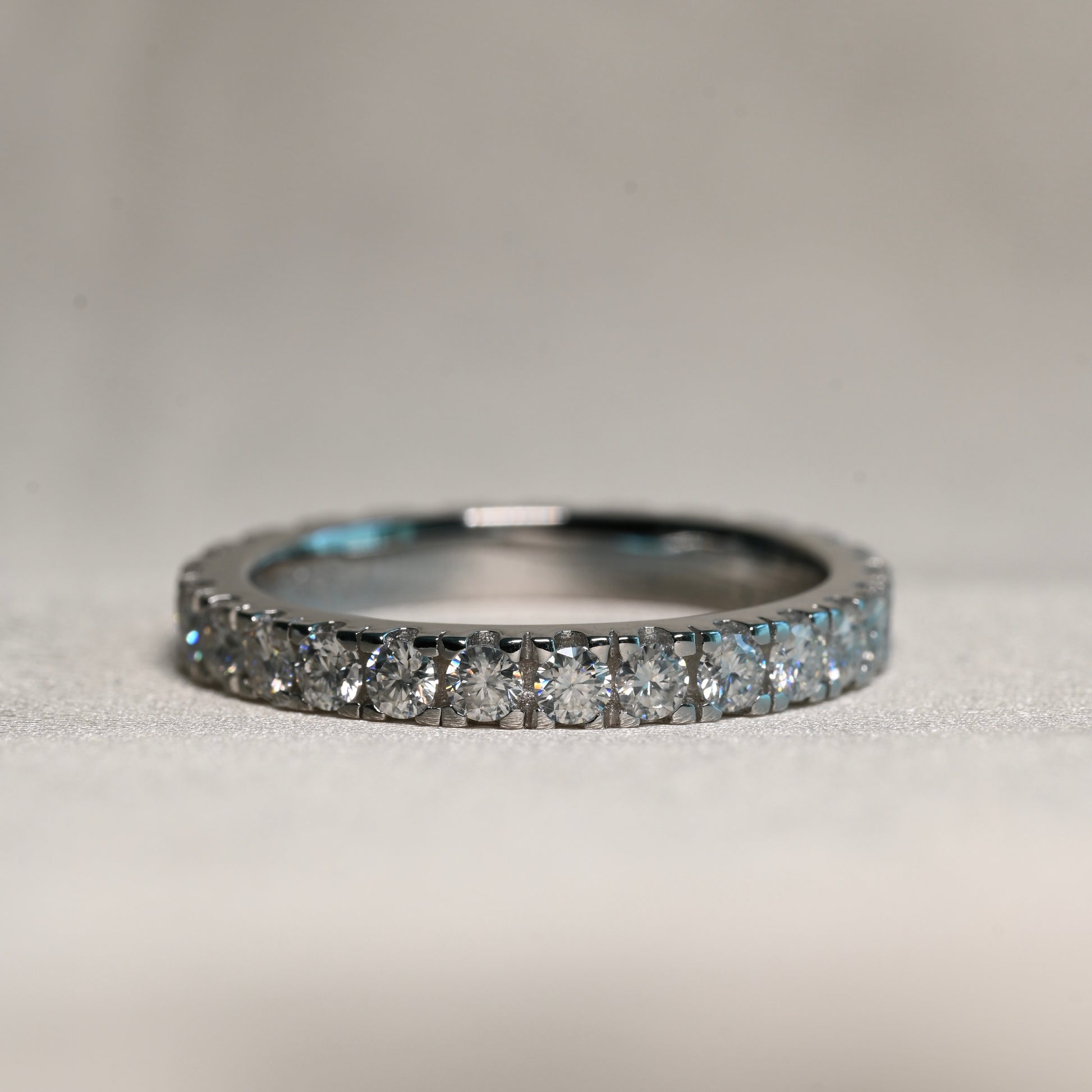 BIANCA 0.045 ct (2.3 mm) Full Eternity Moissanite Band in Sterling Silver