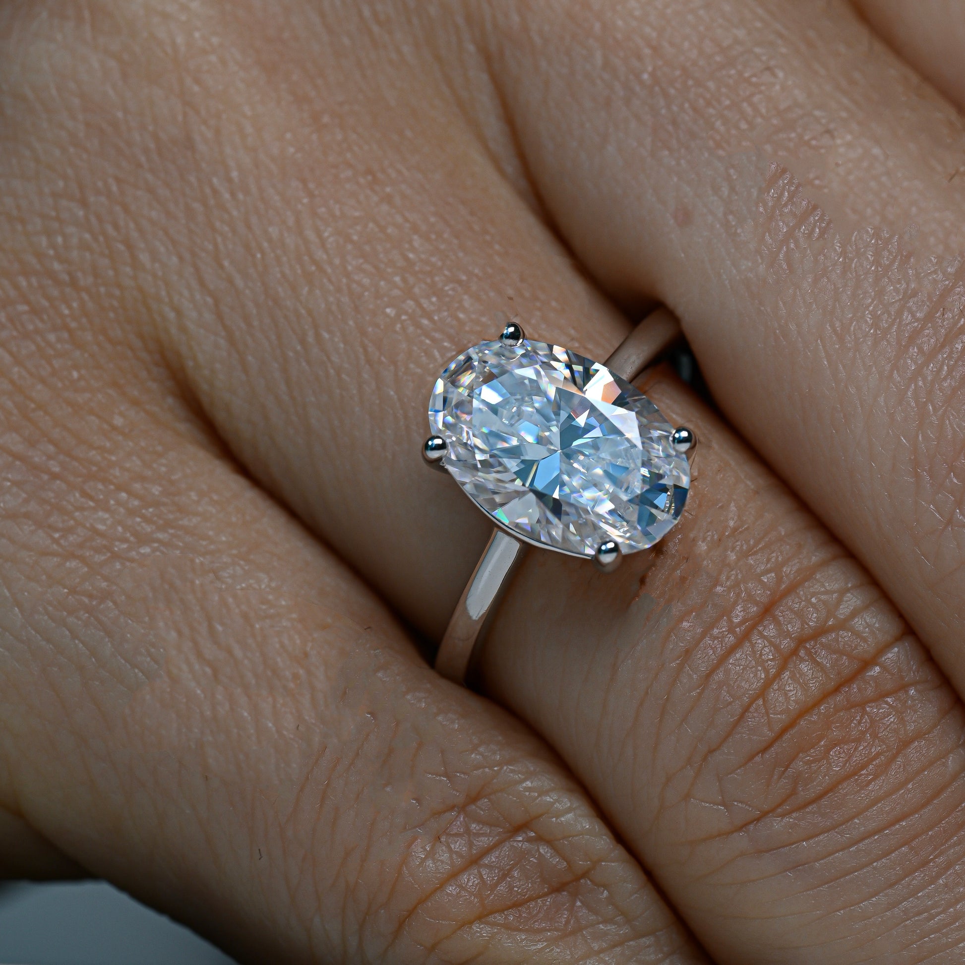 MARIBEL 4.5 Carat Oval-Cut Moissanite Ring in Sterling Silver