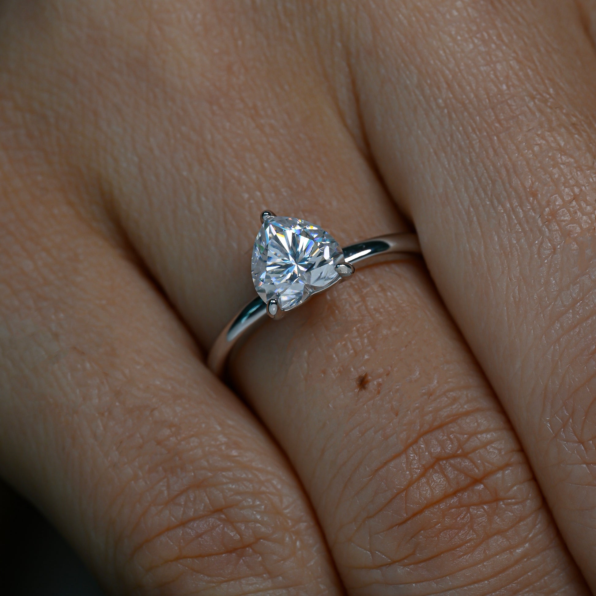 BRUNE 1 Carat Heart-cut Moissanite Ring in Sterling Silver
