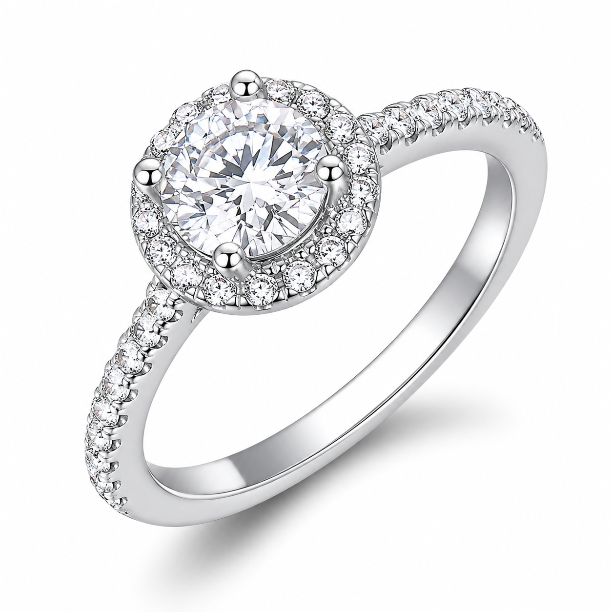 ALANIS 1 Carat Round Brilliant Moissanite Ring in Sterling Silver