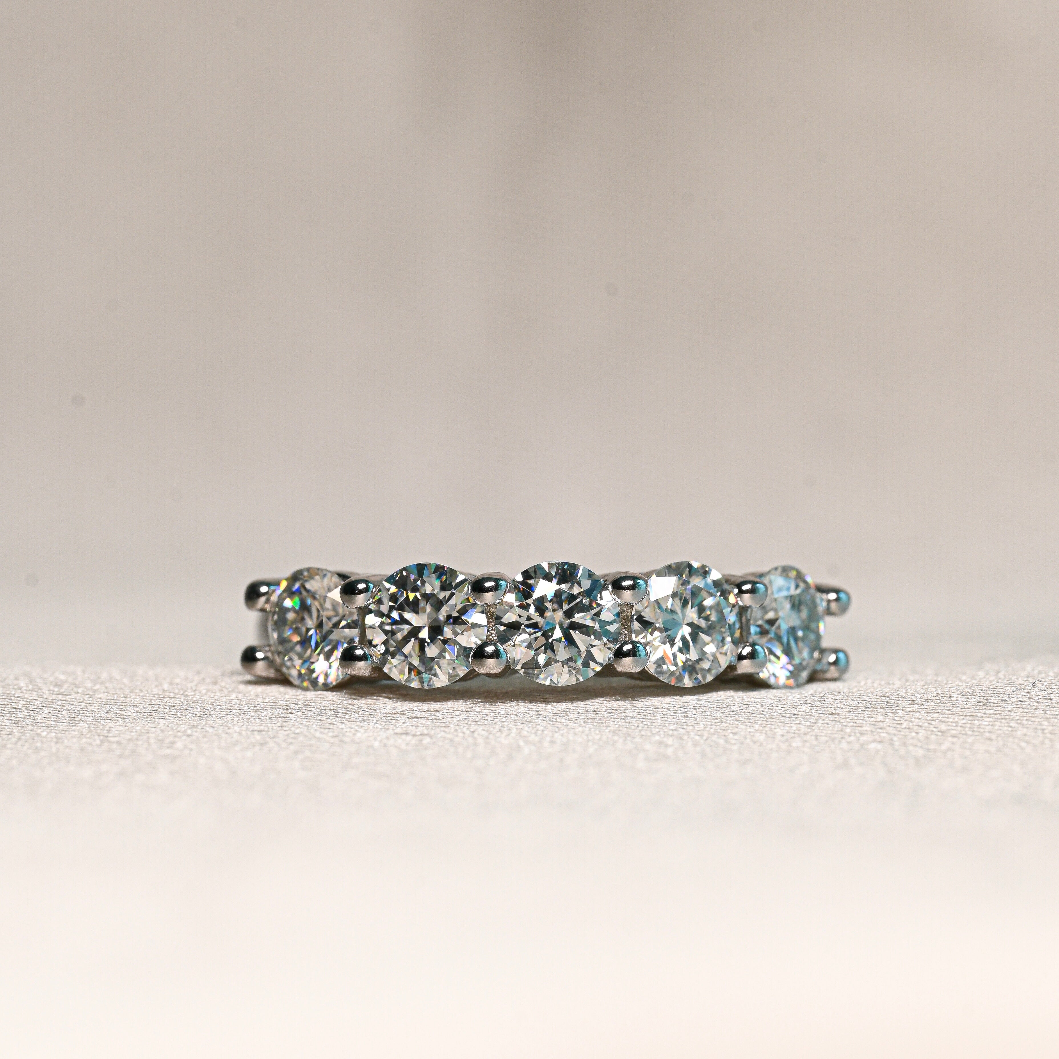LEAH 0.3ct (4 mm) Moissanite Band in Sterling Silver