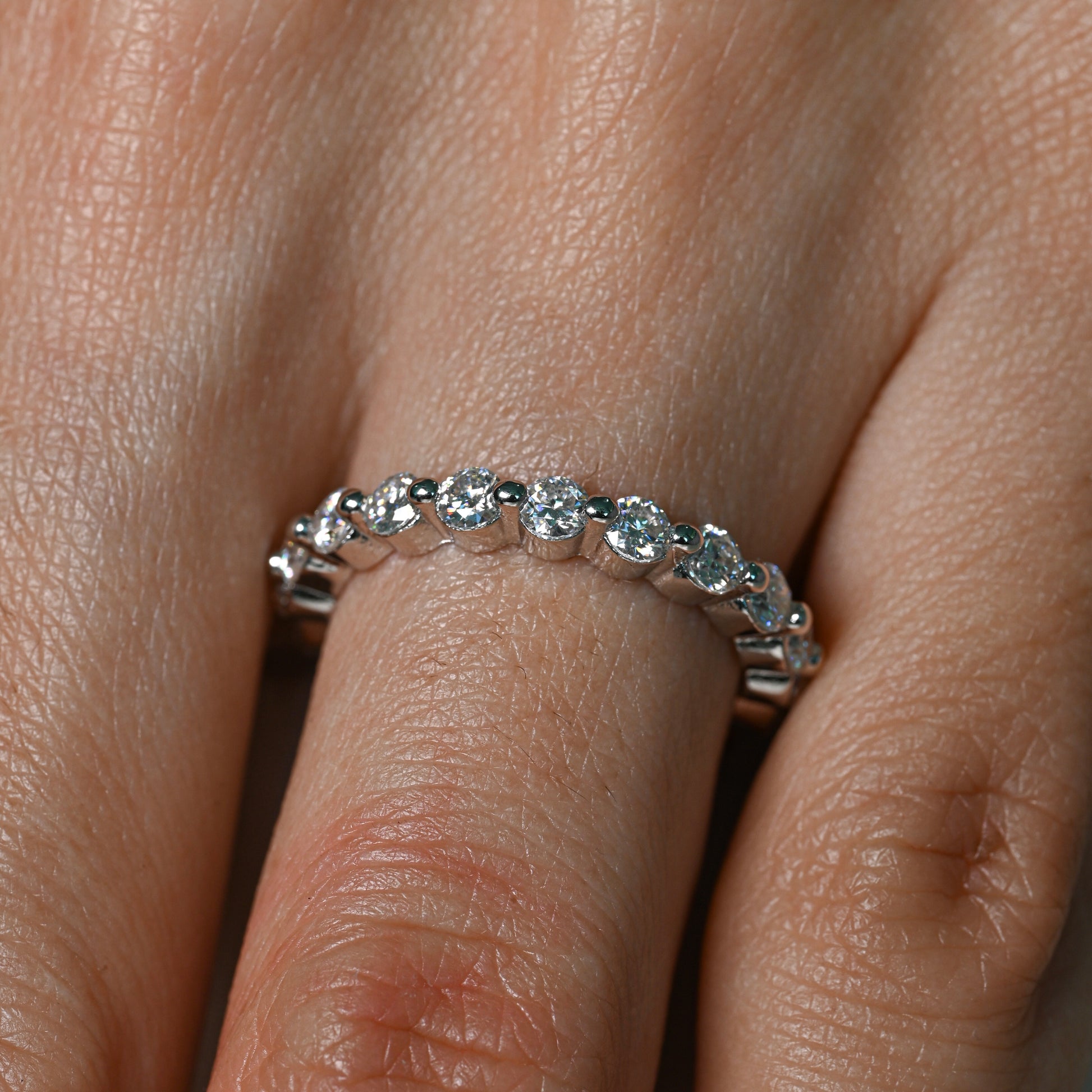 KATRINA 0.06 ct (2.5 mm) Full Eternity Moissanite Band in Sterling Silver