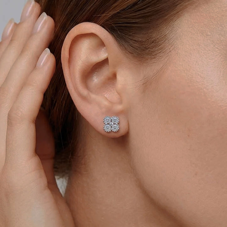 VICKY Round Cut Moissanite Stud Earrings – 0.3 Carat Each (4mm)