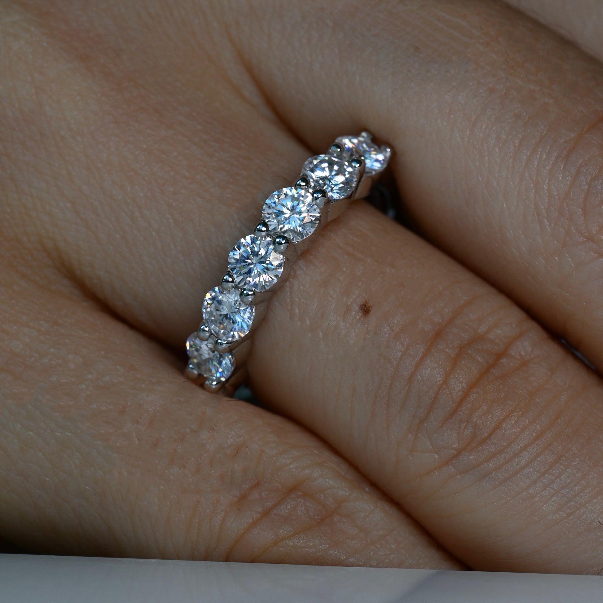 ZEINA 0.3 ct (4 mm) Moissanite Band in Sterling Silver