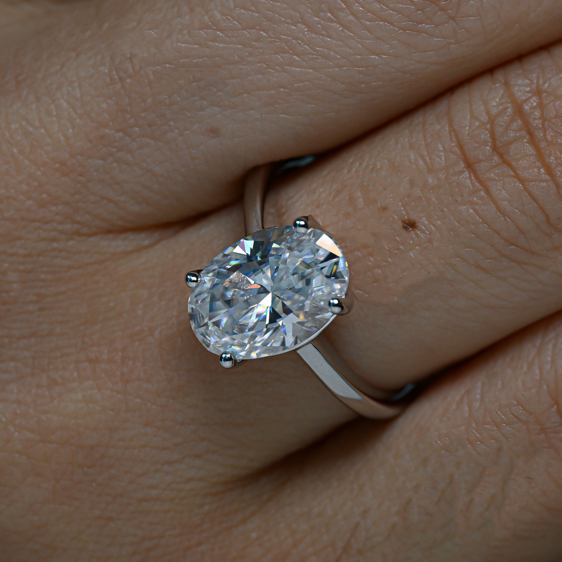MARIBEL 4.5 Carat Oval-Cut Moissanite Ring in Sterling Silver
