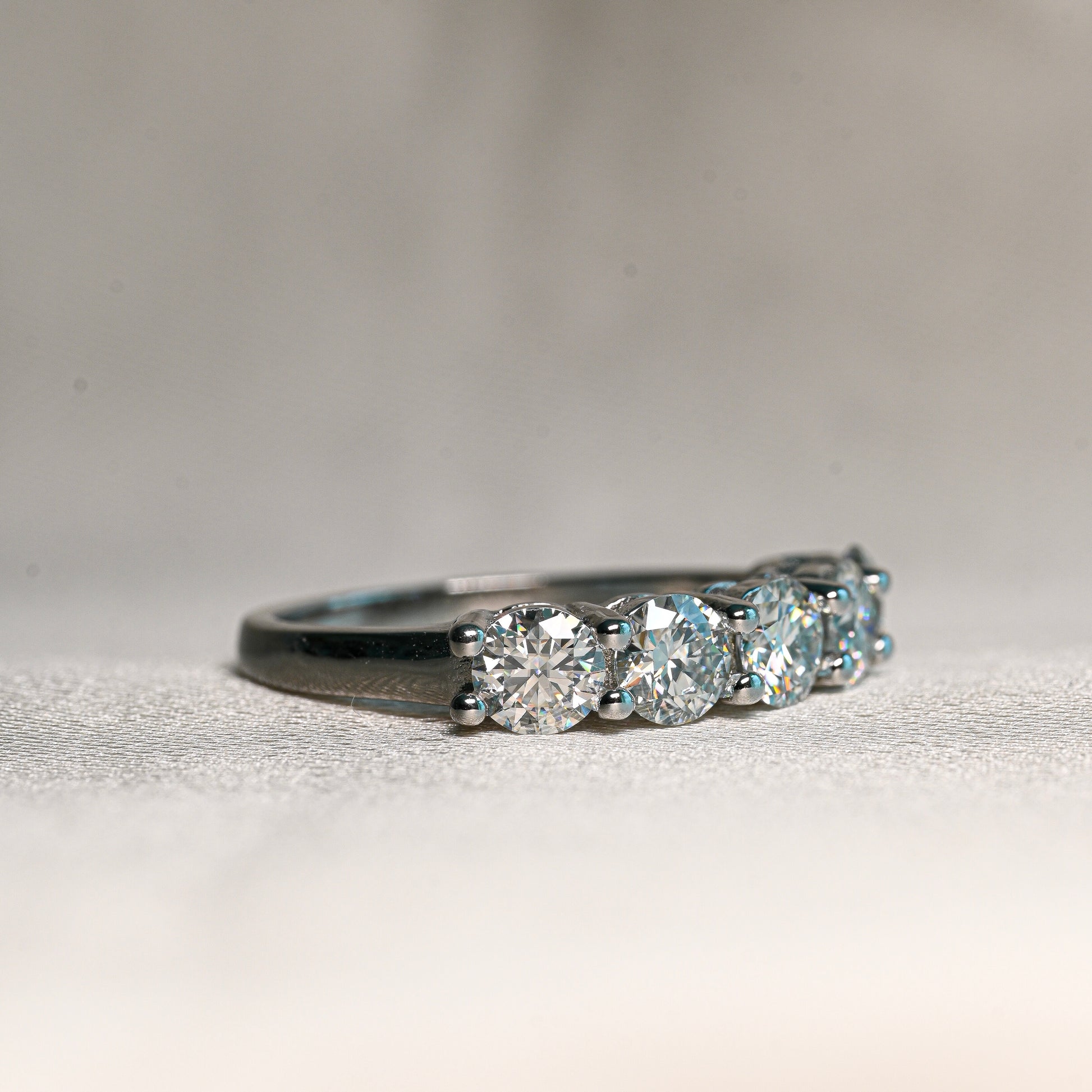 LEAH 0.3ct (4 mm) Moissanite Band in Sterling Silver
