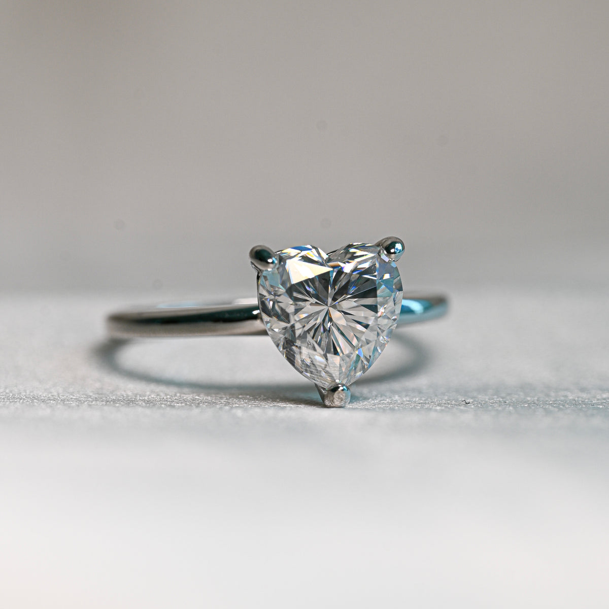 HEART 2 Carat Heart-cut Moissanite Ring in Sterling Silver
