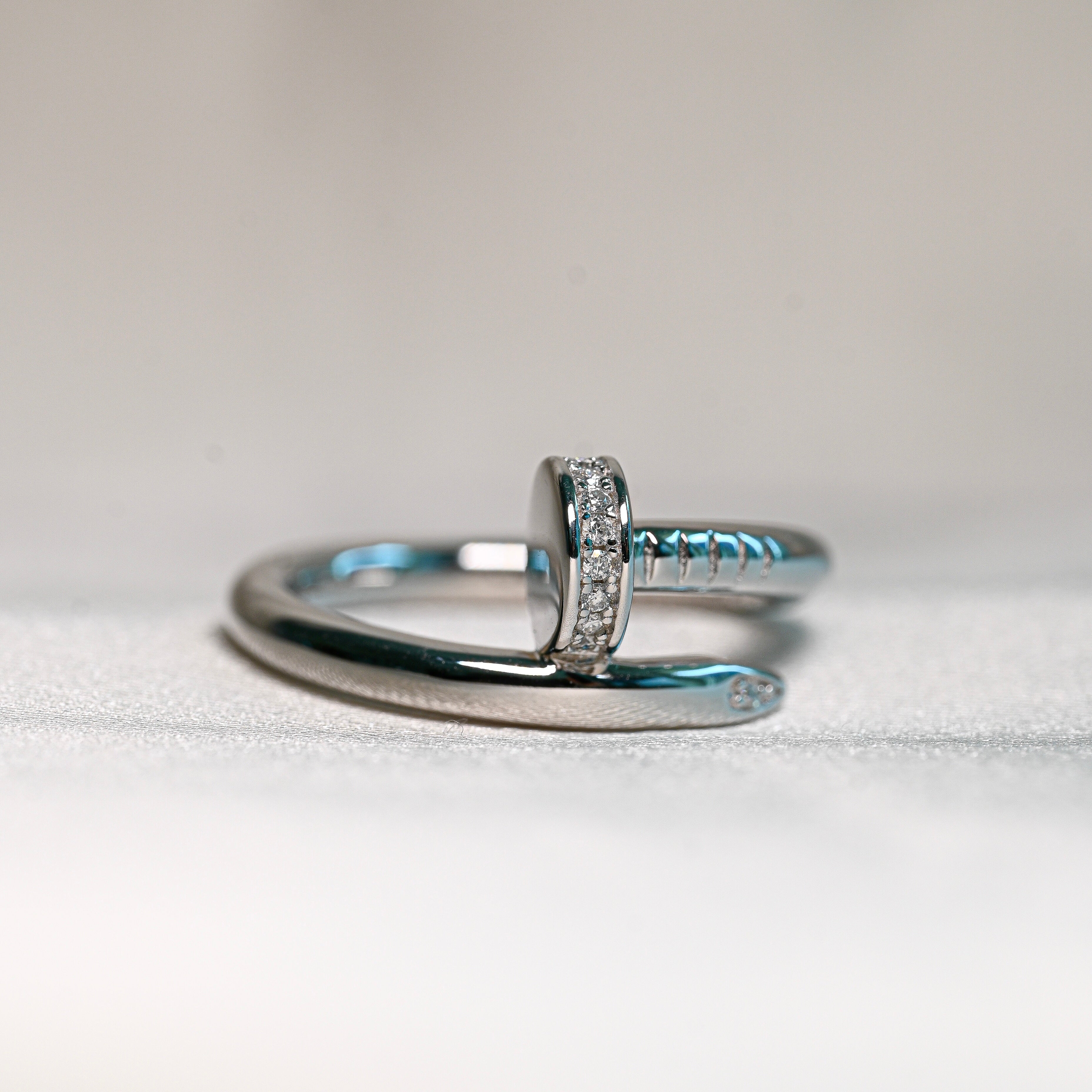 SUSAN 0.005 ct (1mm) Full-Stone Moissanite Band in Sterling Silver