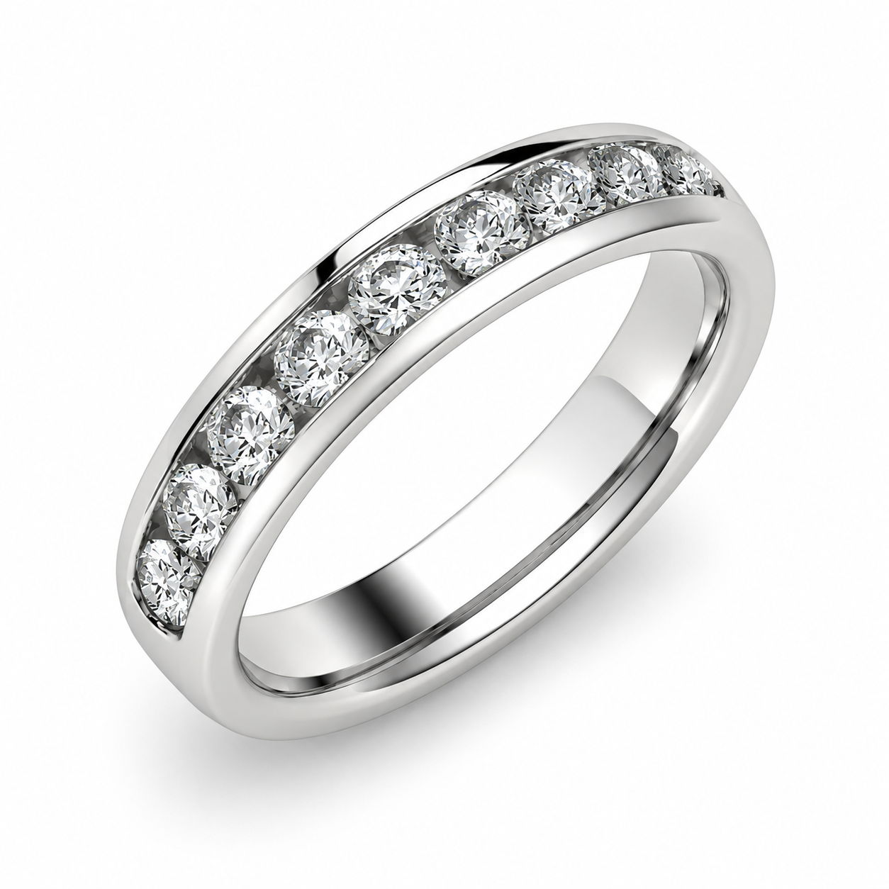 AMARIS 0.1 ct (3 mm) Moissanite Band in Sterling Silver