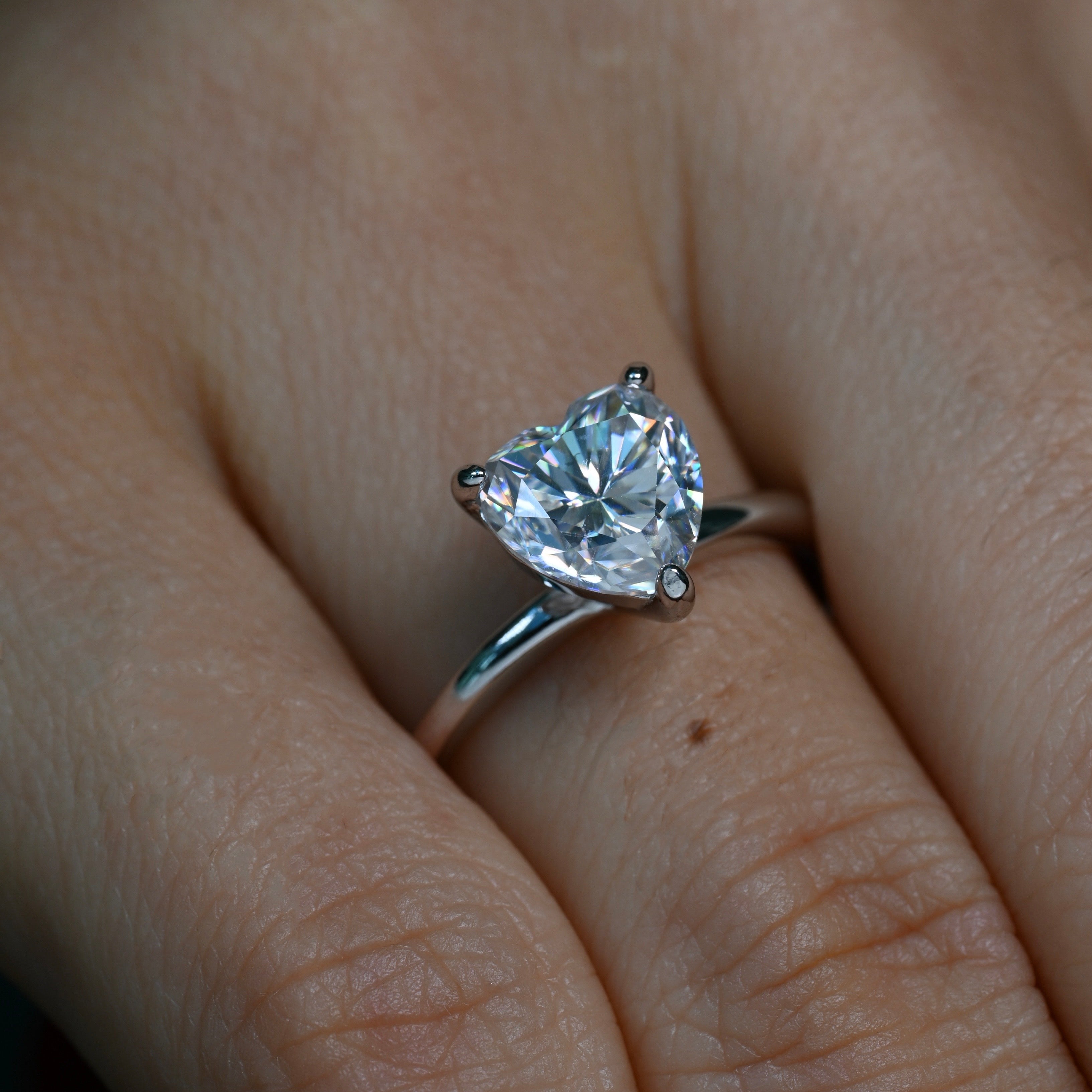 HEART 2 Carat Heart-cut Moissanite Ring in Sterling Silver