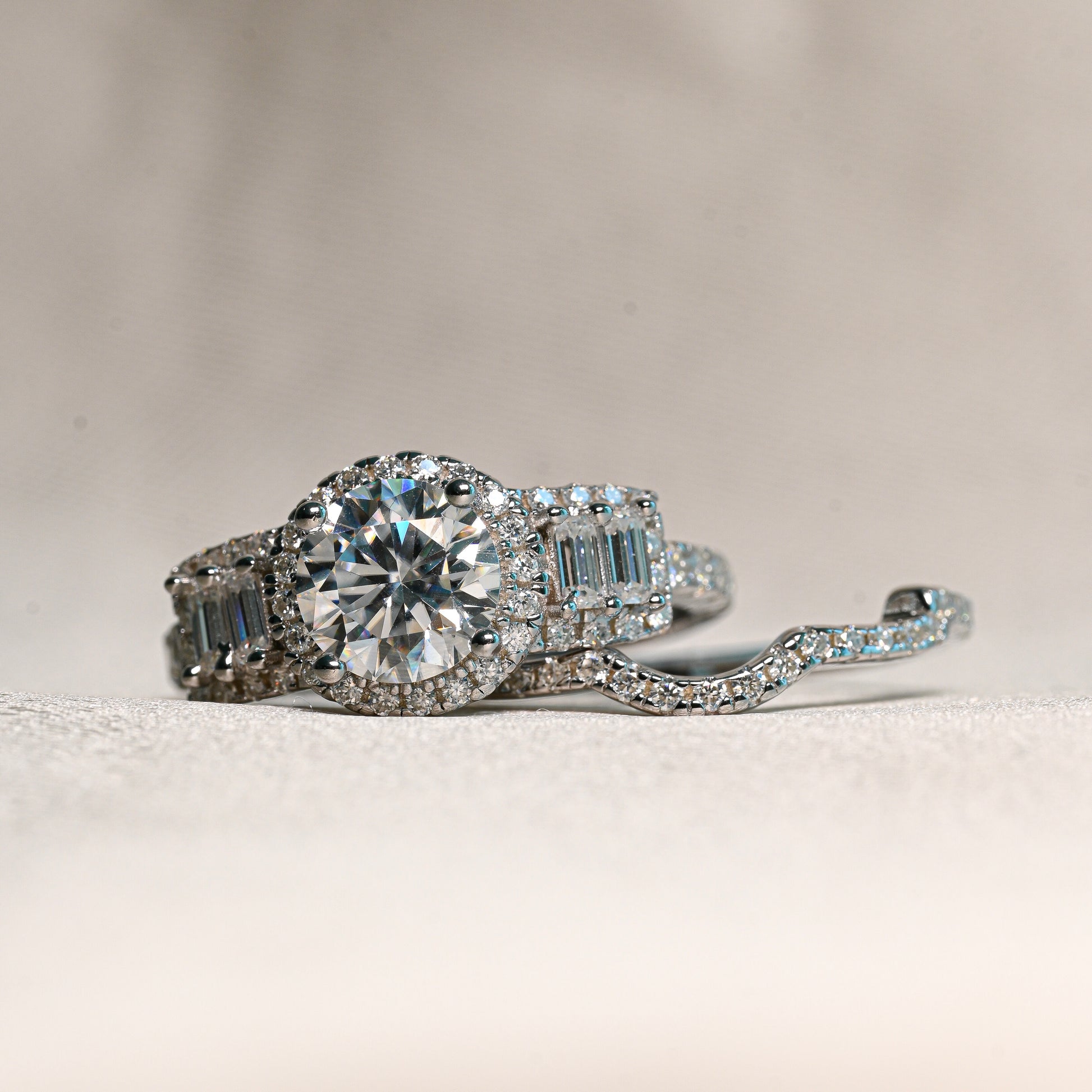 BASMA 1 Carat Round-cut Moissanite Ring set in Sterling Silver