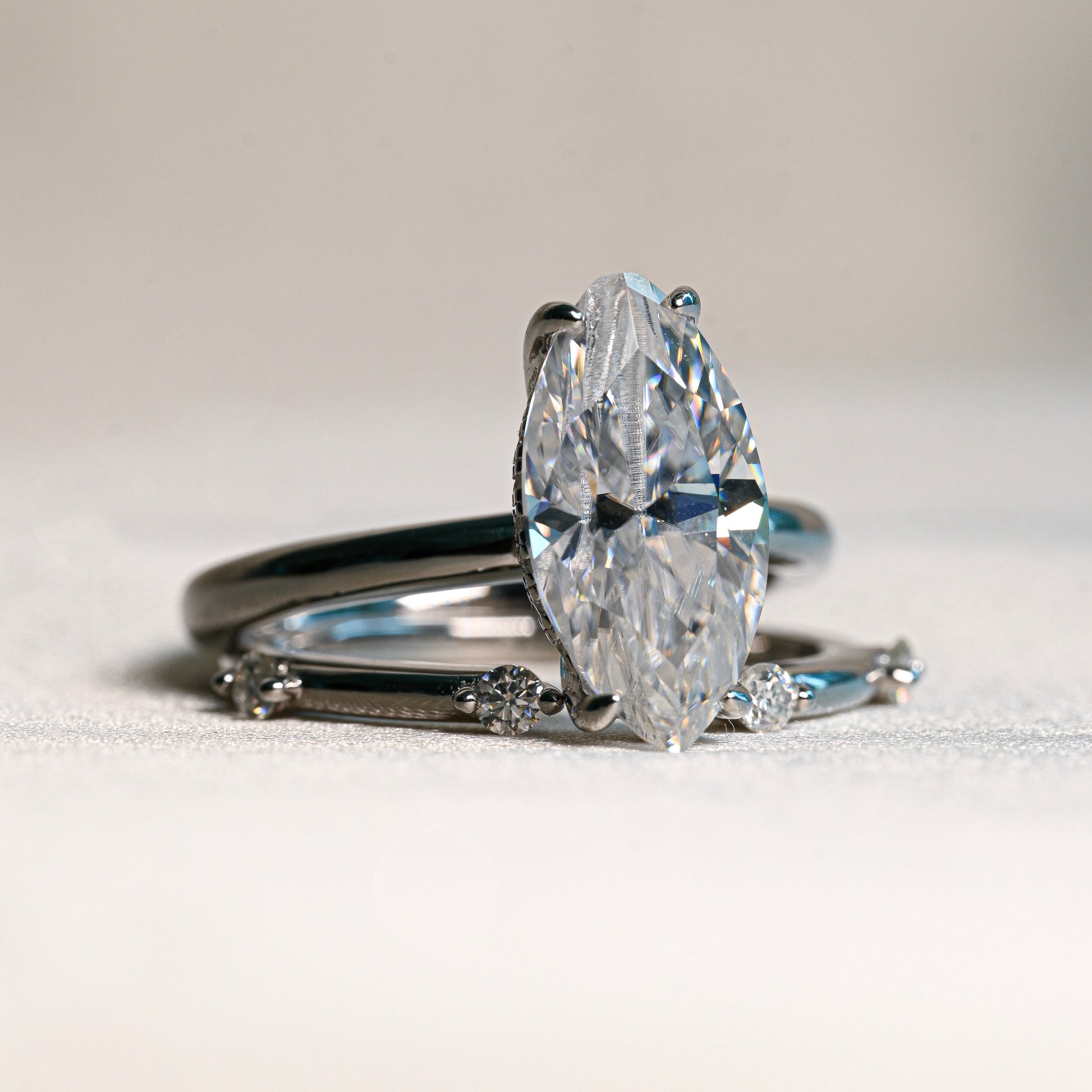 MARIA 3 Carat Marquise Cut Moissanite Ring set in Sterling Silver