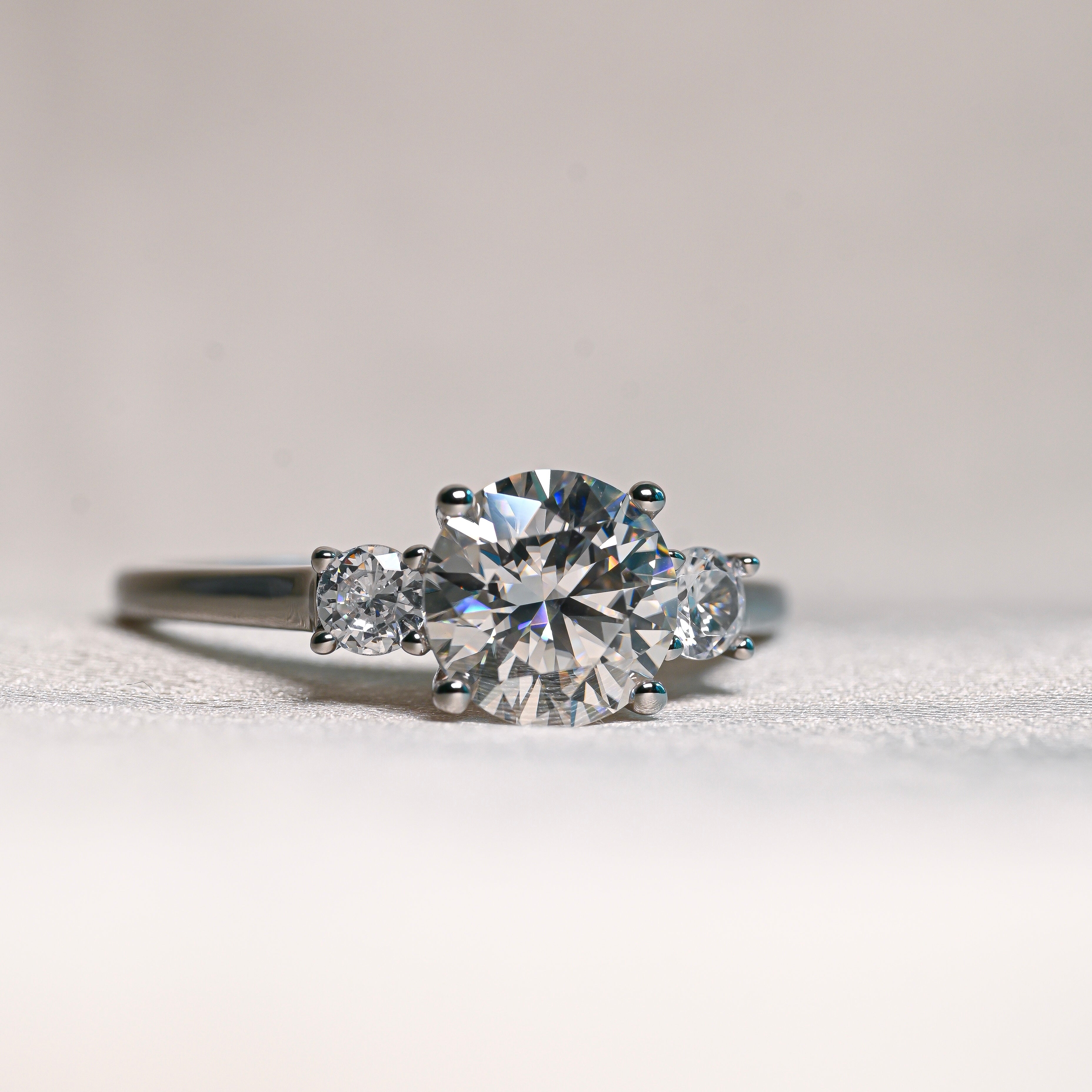 LIVIA 2 Carat Round Brilliant Moissanite Ring in Sterling Silver
