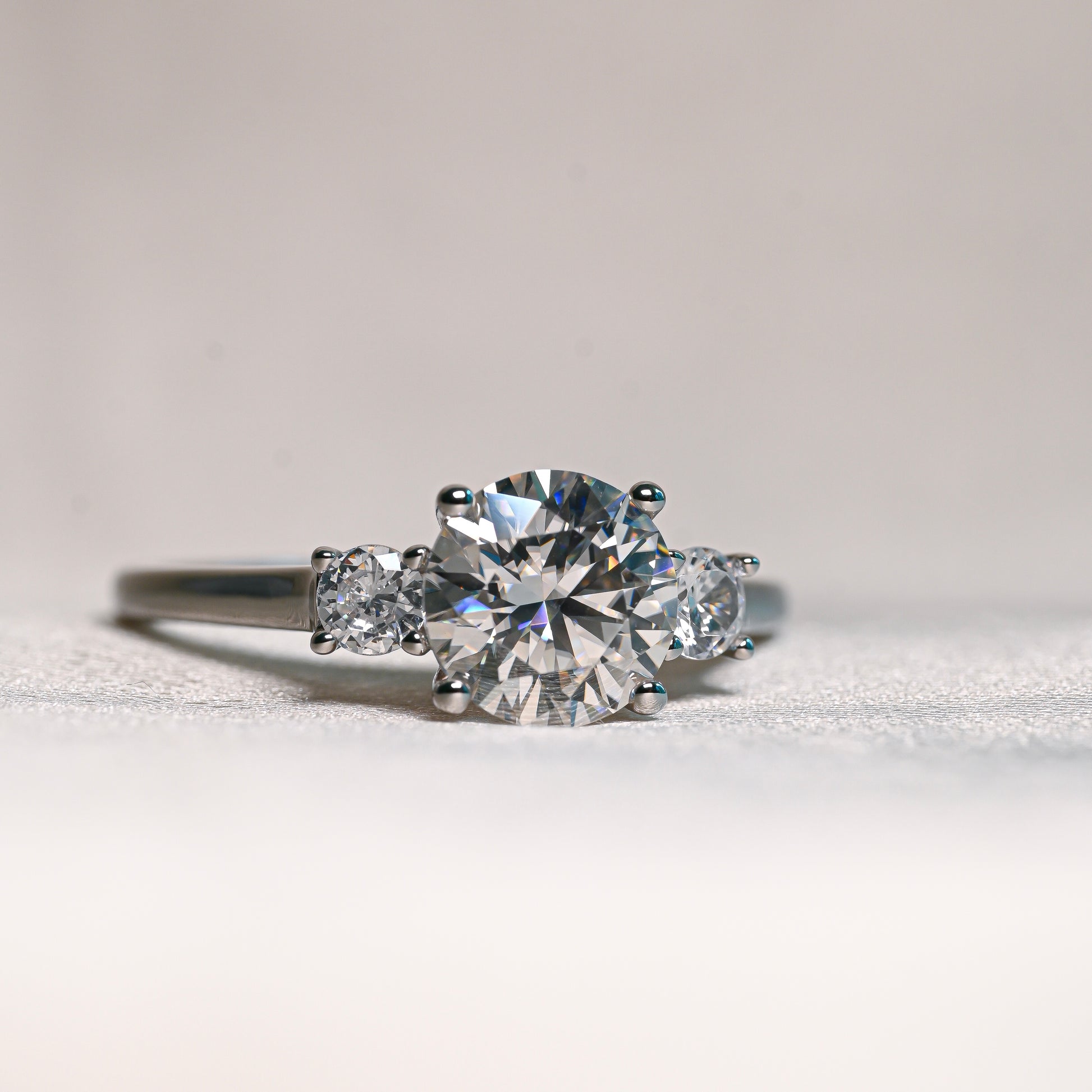LIVIA 2 Carat Round Brilliant Moissanite Ring in Sterling Silver