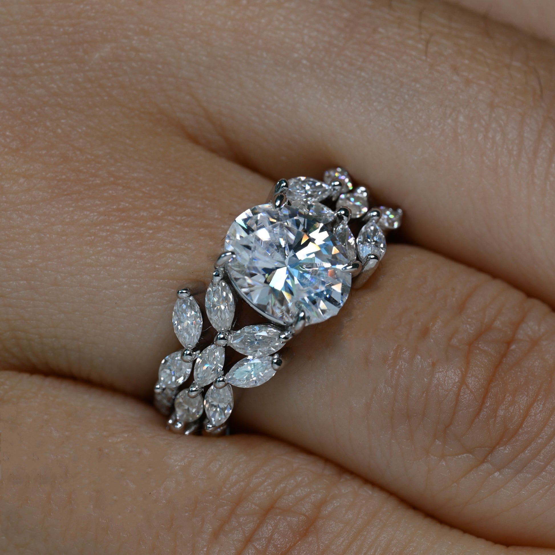 LUCKY 2 Carat Oval Moissanite Ring Set in Sterling Silver