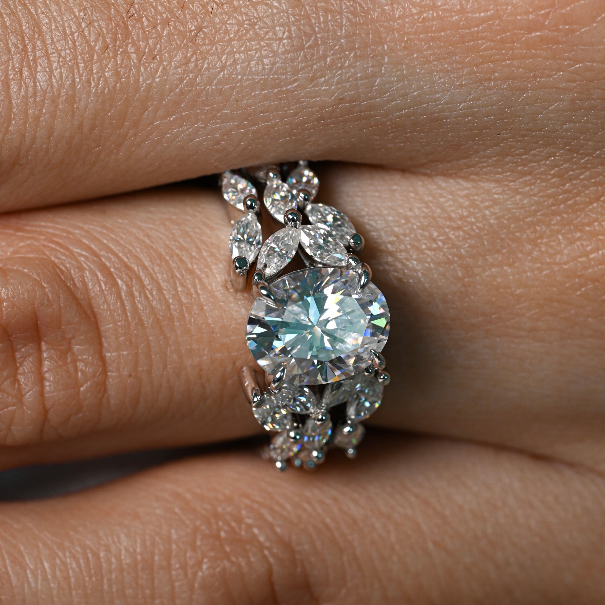 LUCKY 2 Carat Oval Moissanite Ring Set in Sterling Silver